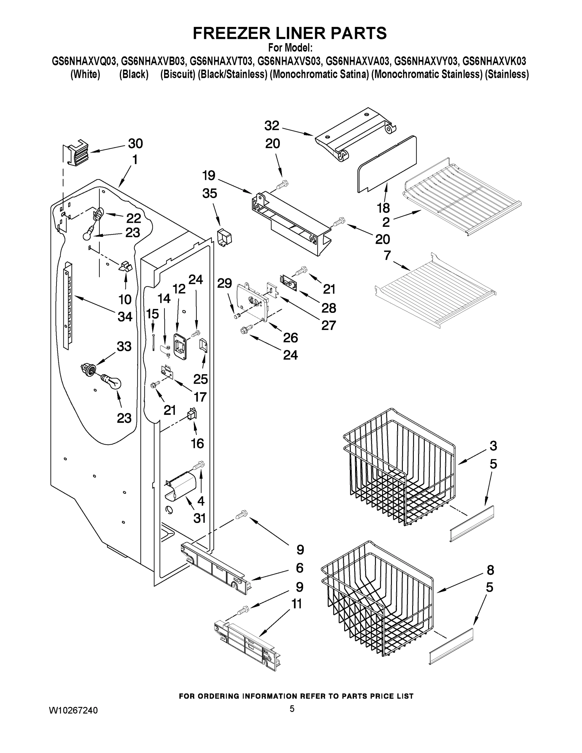 04 - FREEZER LINER PARTS