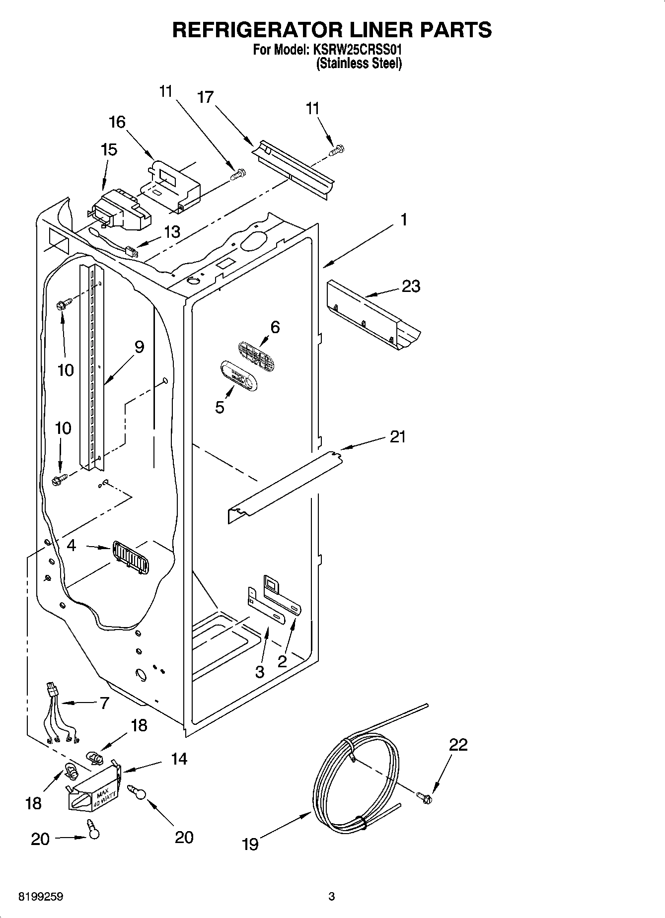 02 - REFRIGERATOR LINER PARTS