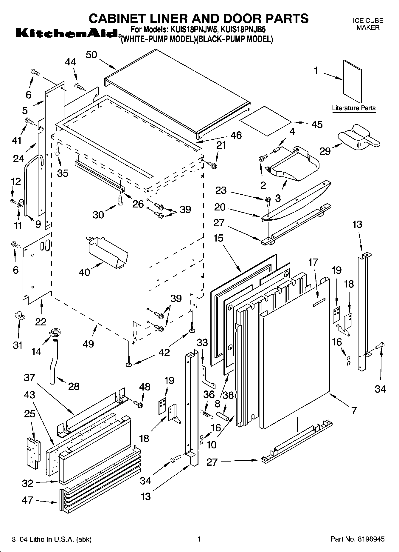 01 - CABINET LINER AND DOOR PARTS
