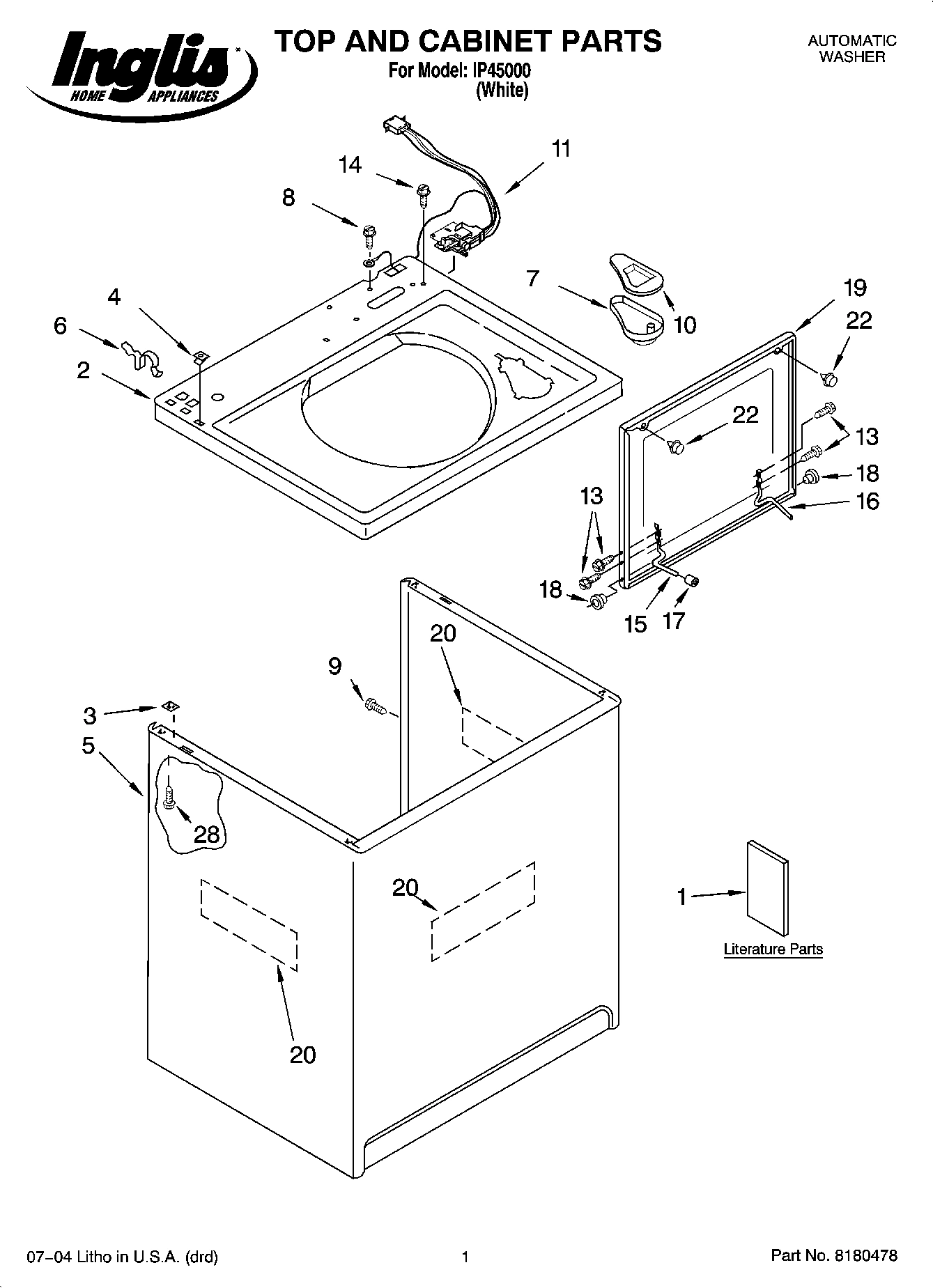 01 - TOP AND CABINET PARTS