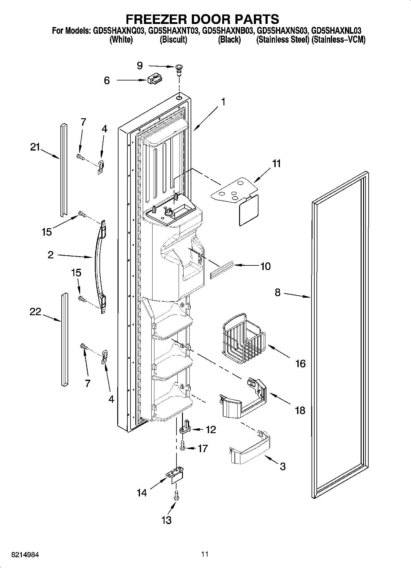 07 - FREEZER DOOR PARTS