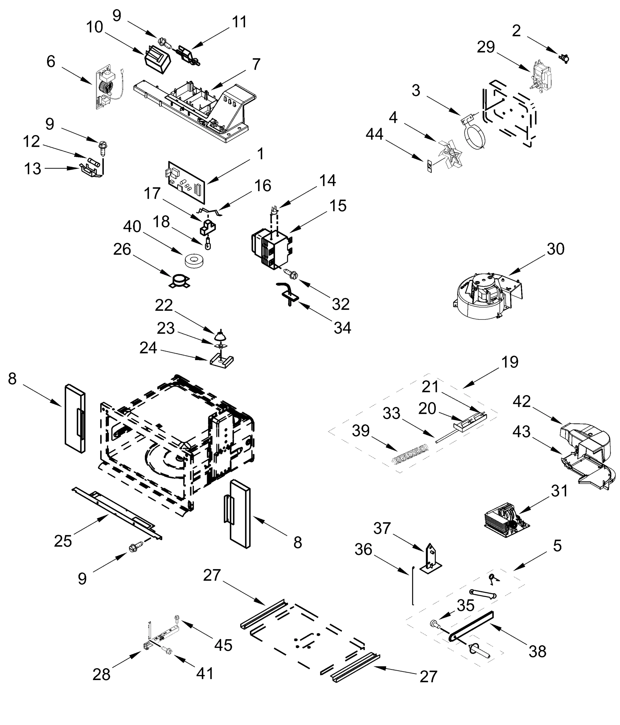 CABINET AND STIRRER PARTS