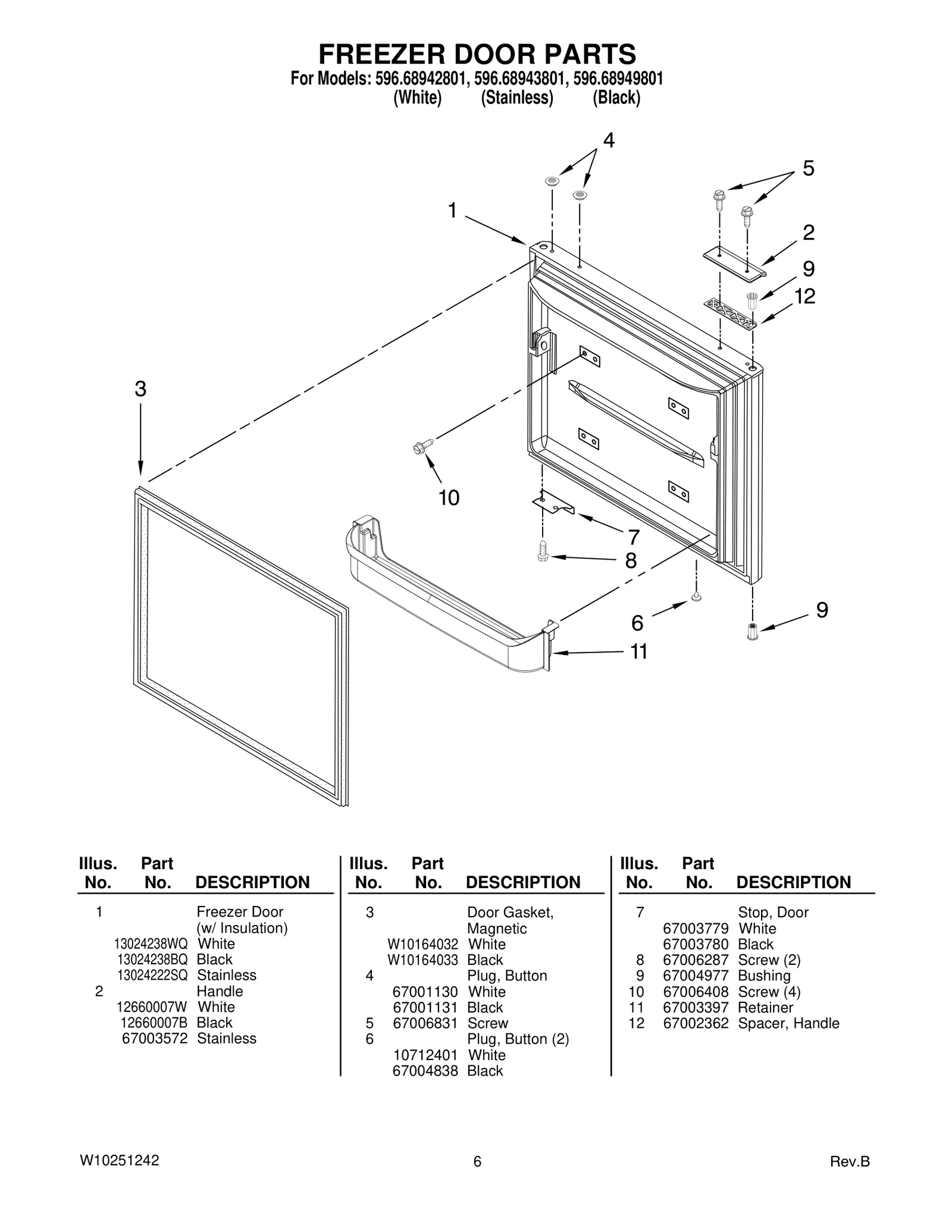 FREEZER DOOR PARTS