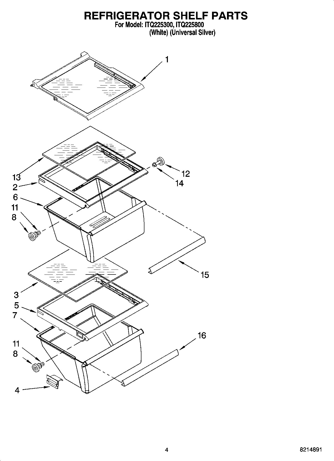 03 - REFRIGERATOR SHELF PARTS