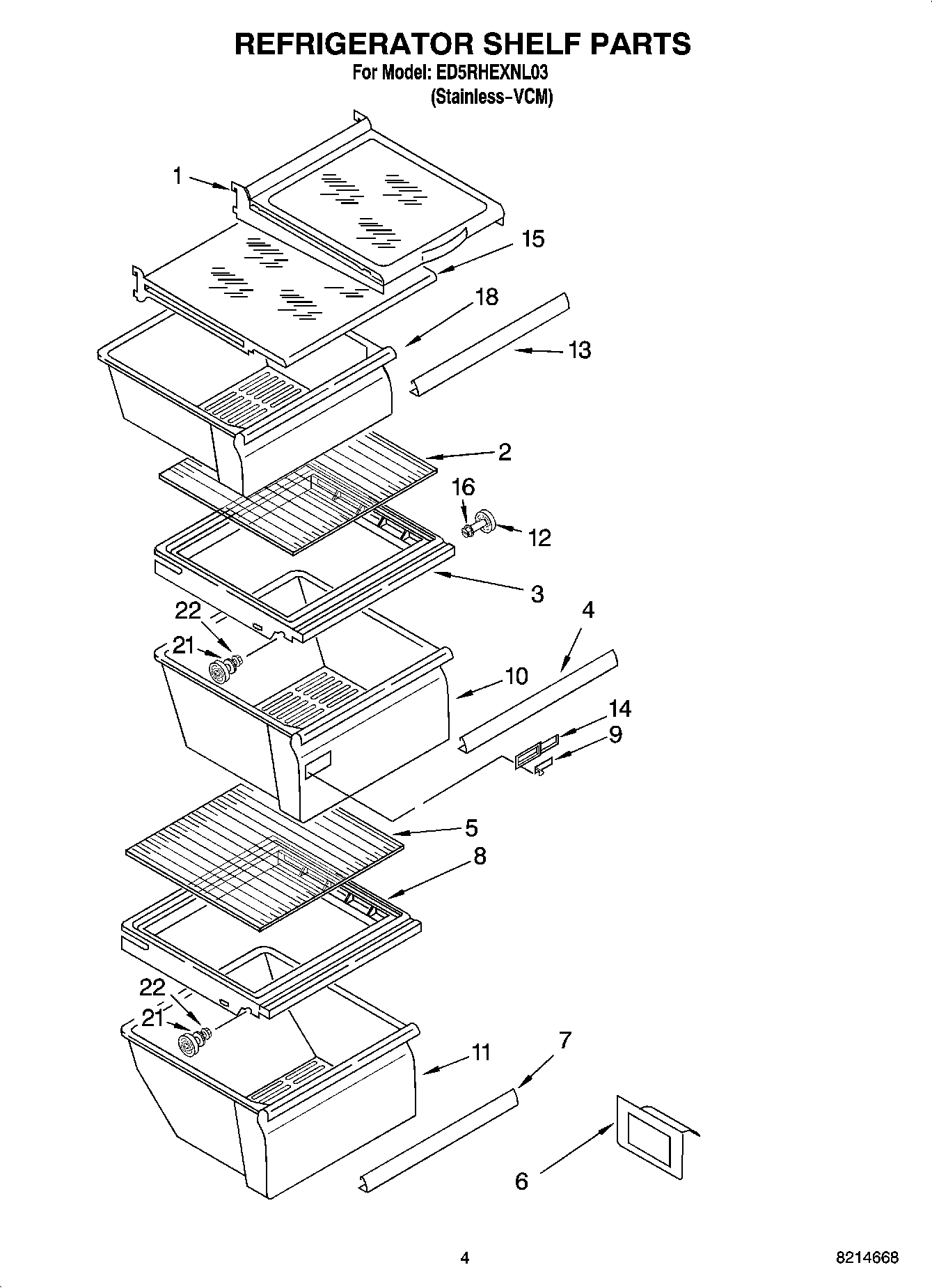 03 - REFRIGERATOR SHELF PARTS