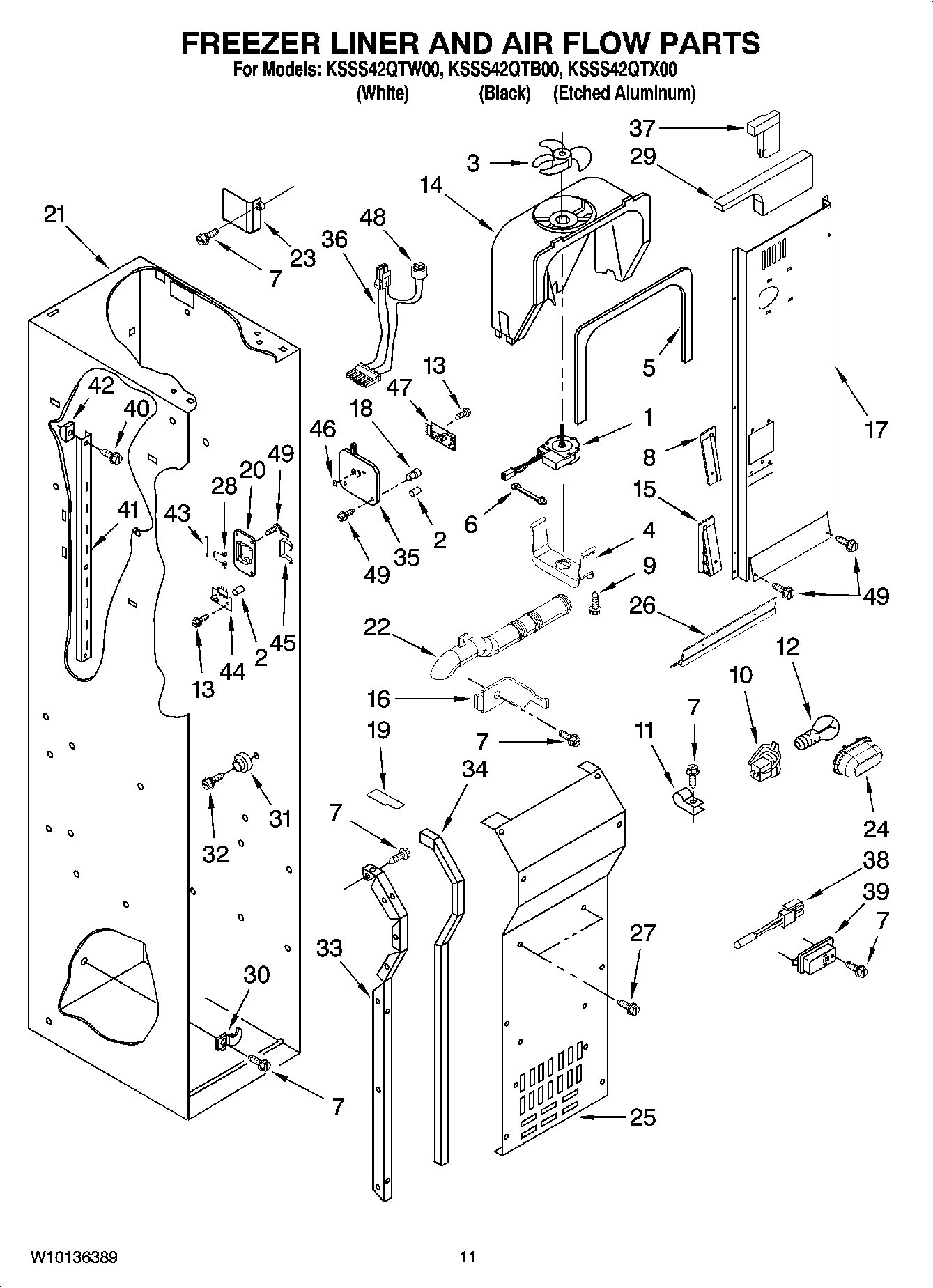 08 - FREEZER LINER AND AIR FLOW PARTS