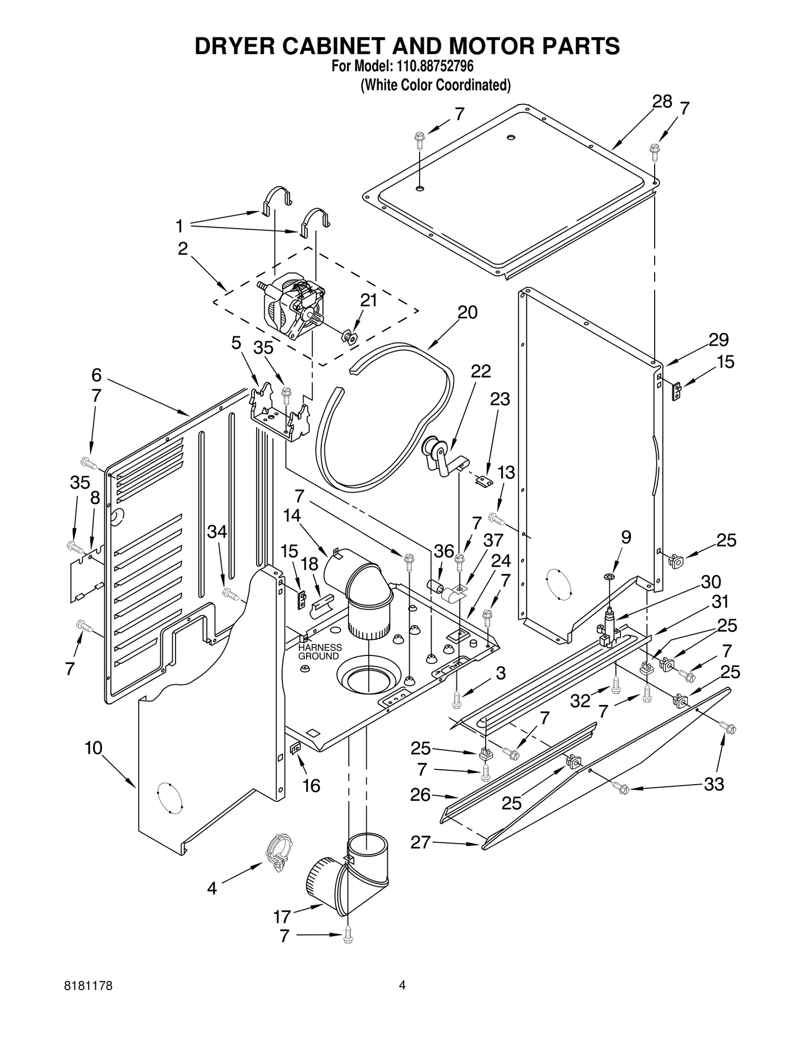 DRYER CABINET AND MOTOR PARTS