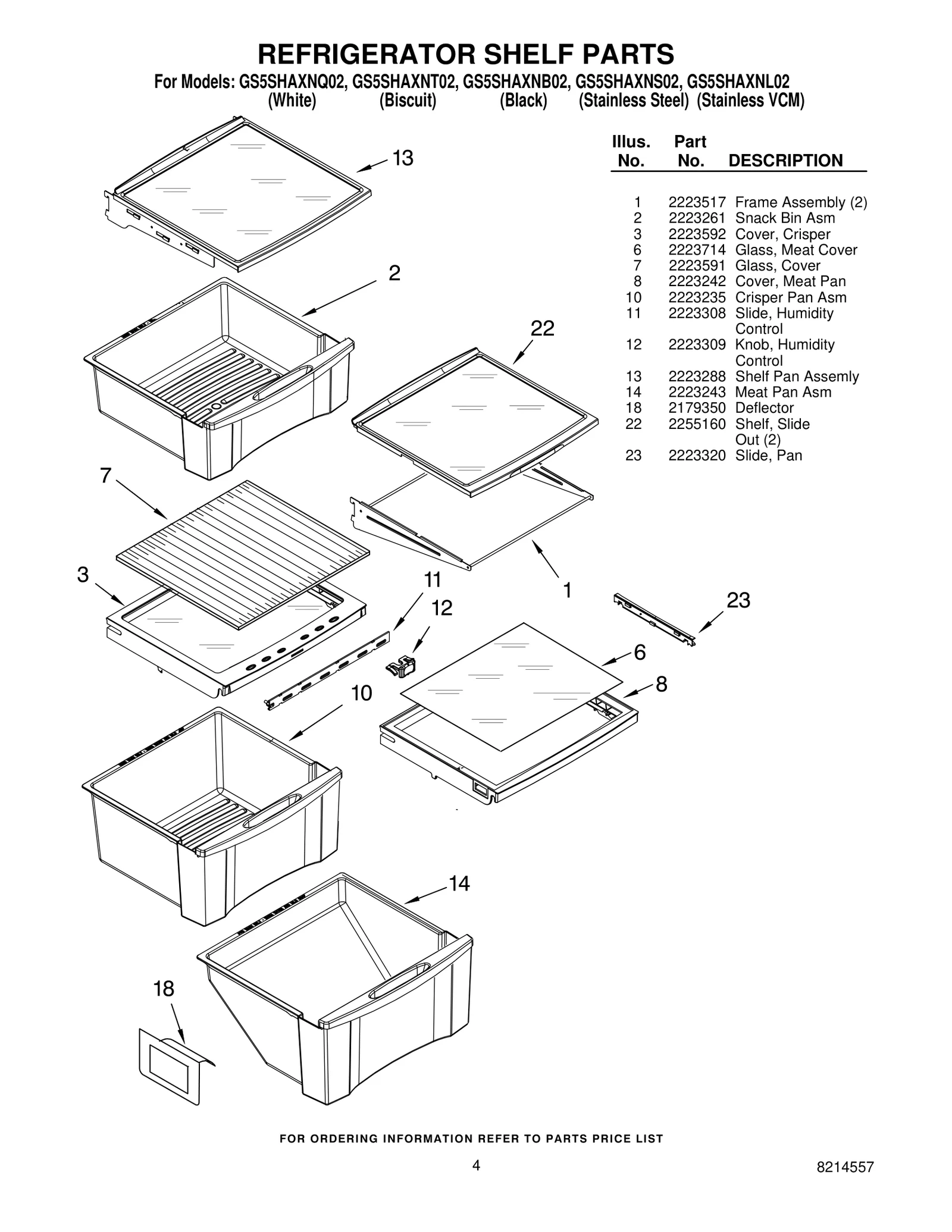 REFRIGERATOR SHELF PARTS