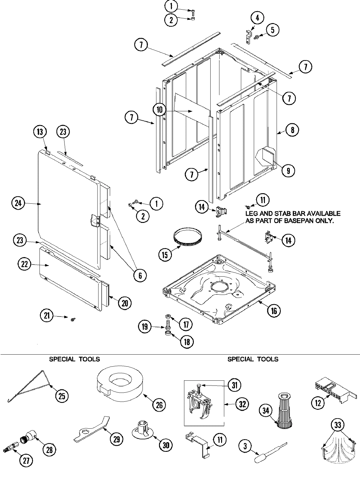 01 - BASE, CABINET AND SPECIAL TOOLS