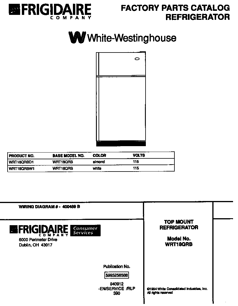 01 - TOP MOUNT REFRIGERATOR