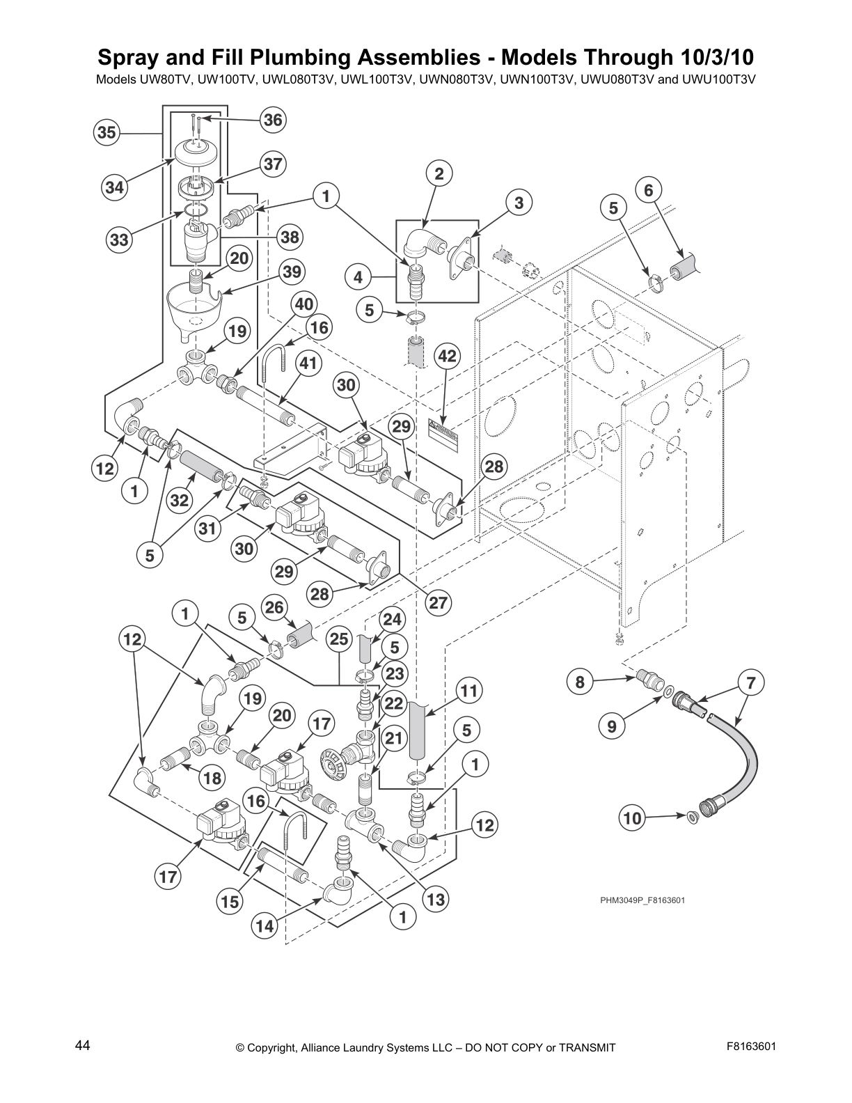 Spray and Fill Plumbing Assemblies - Models Through 10/3/10