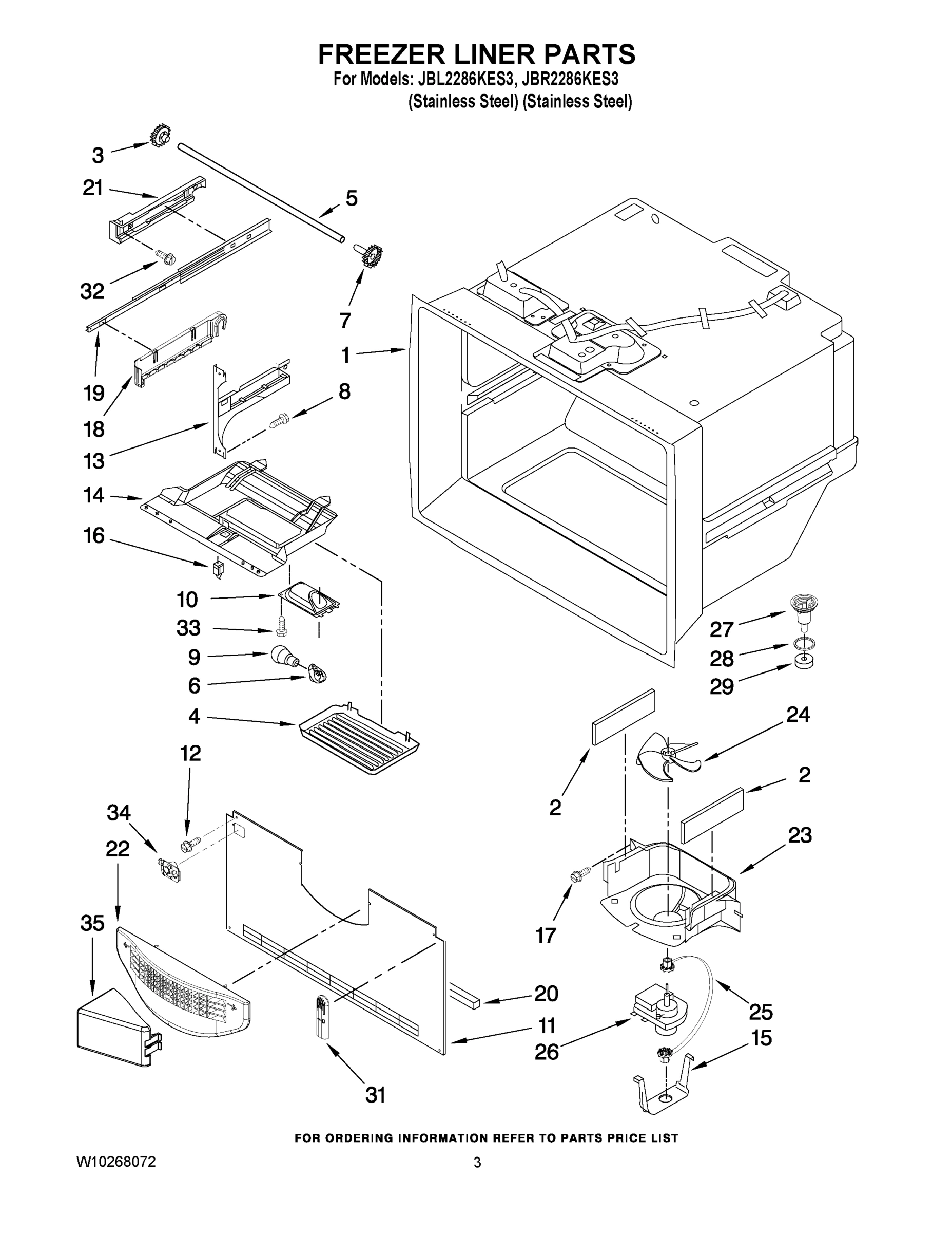 02 - FREEZER LINER PARTS