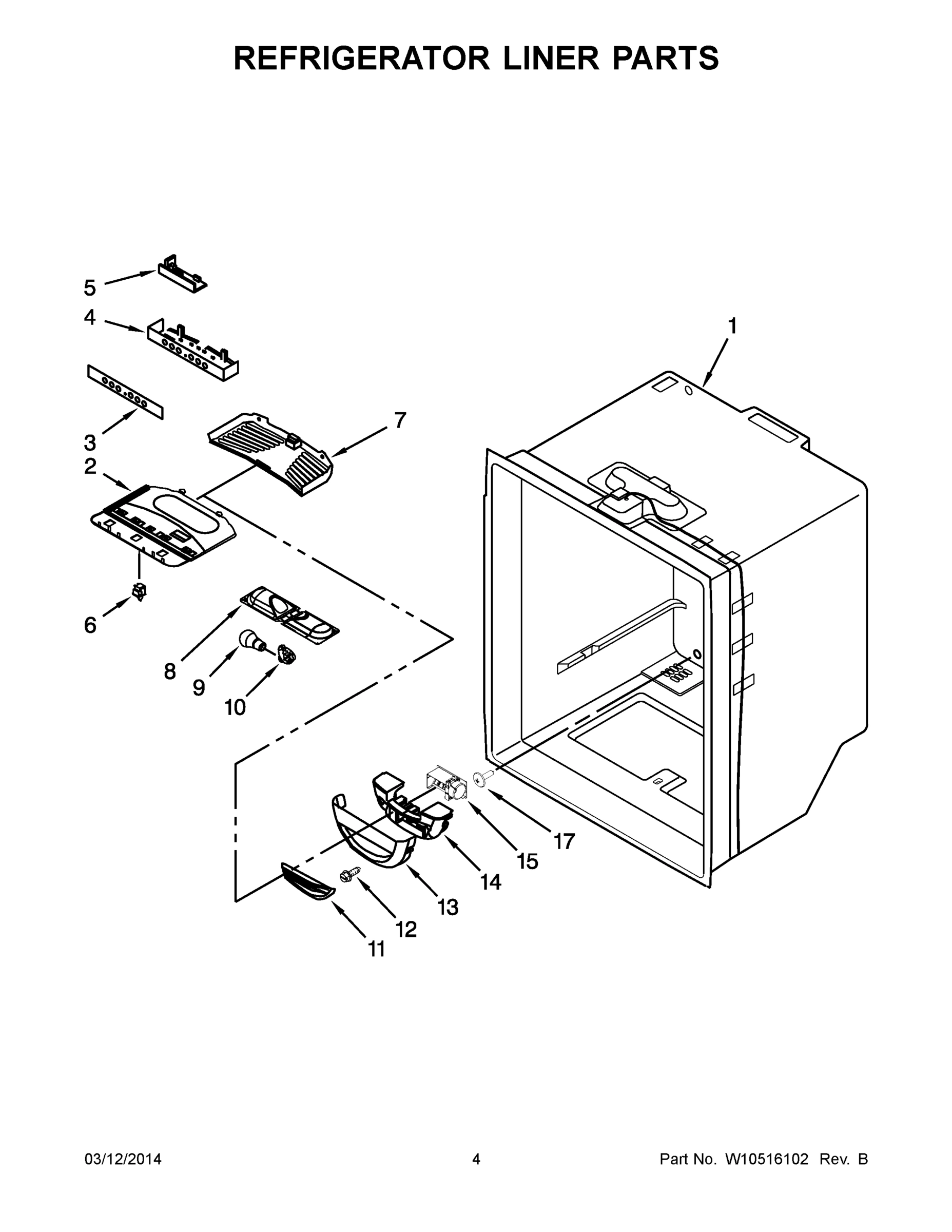03 - REFRIGERATOR LINER PARTS