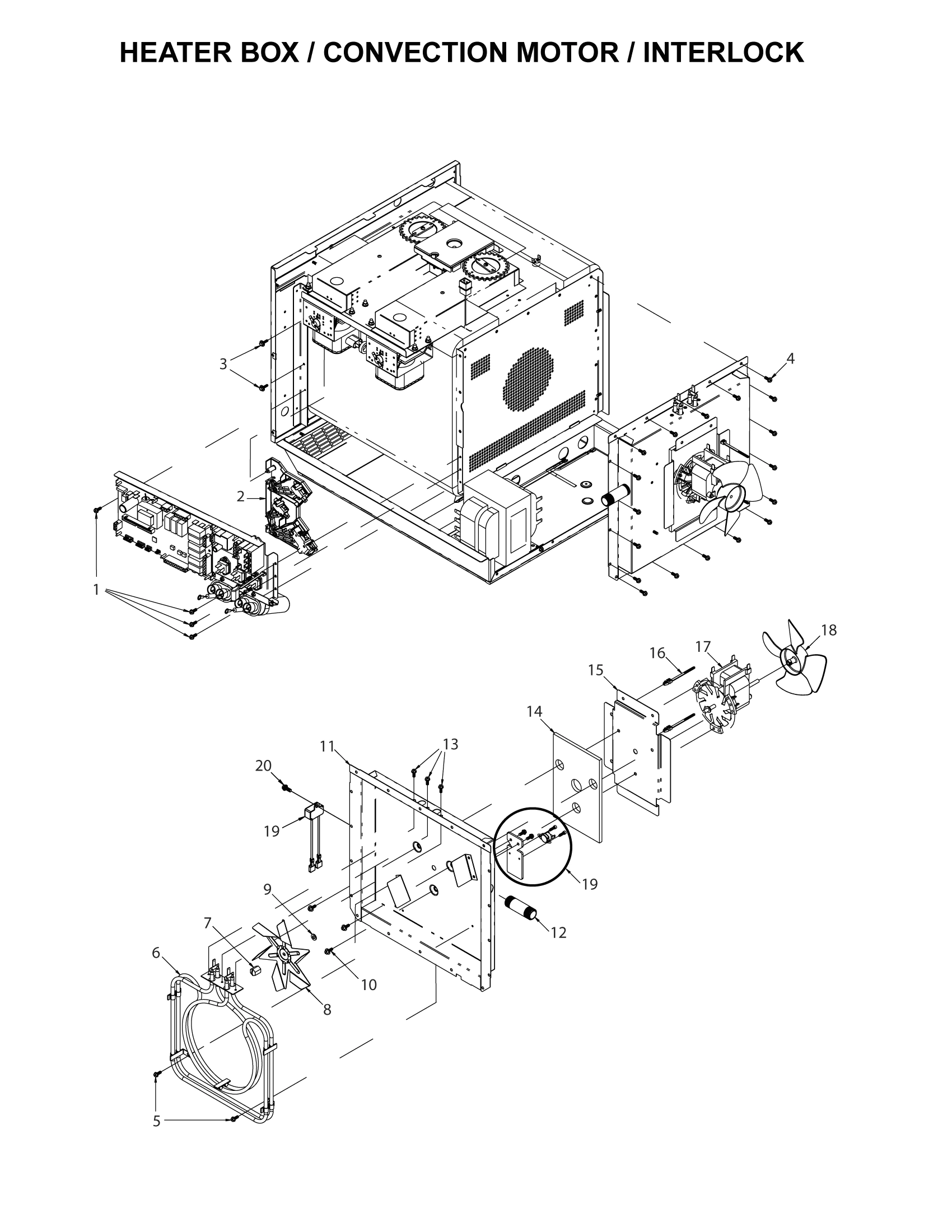 HEATER BOX / CONVECTION MOTOR / INTERLOCK