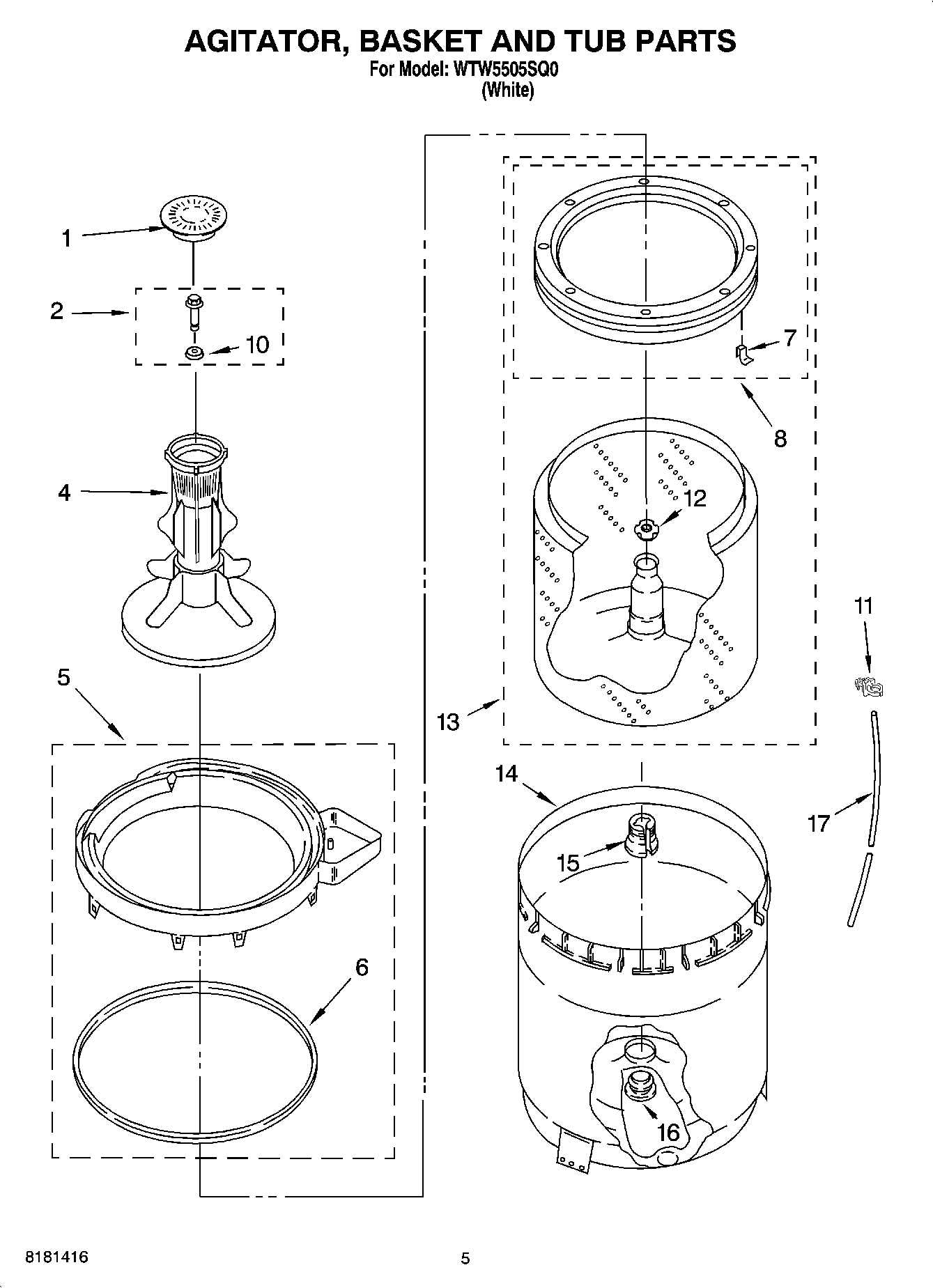 03 - AGITATOR, BASKET AND TUB PARTS