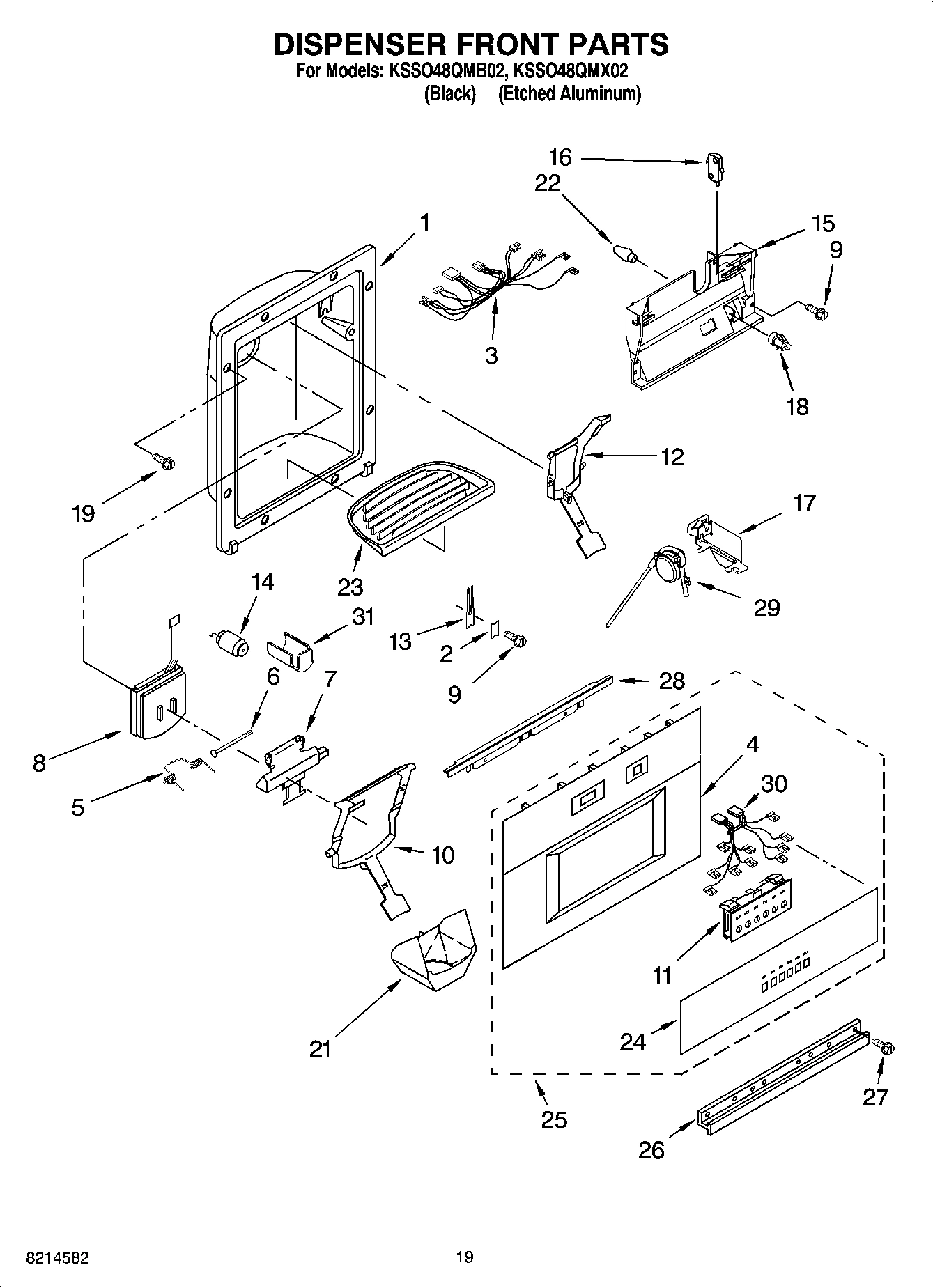 12 - DISPENSER AND FRONT PARTS