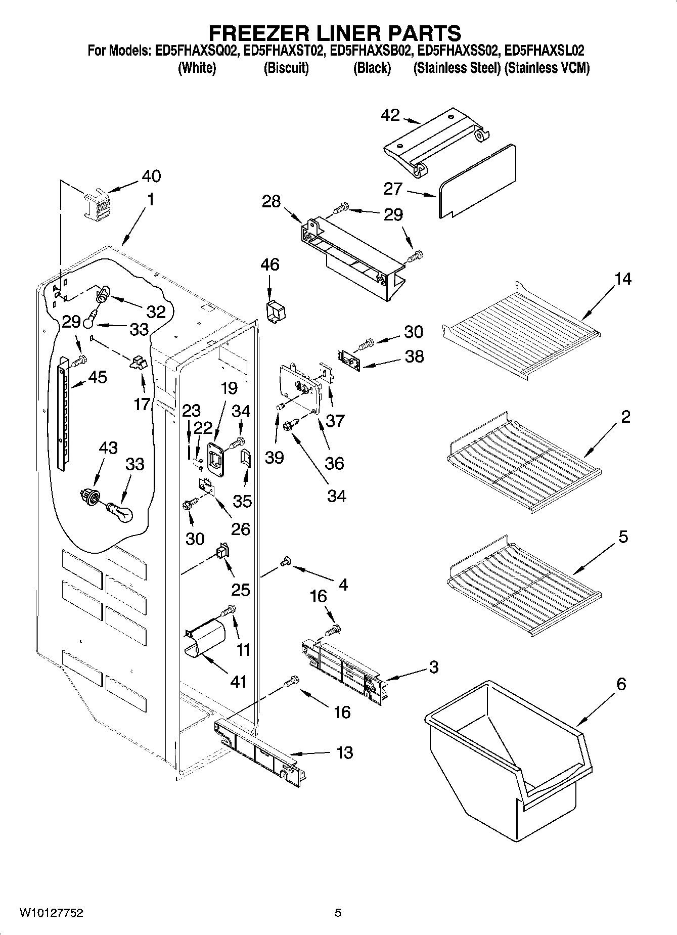 04 - FREEZER LINER PARTS