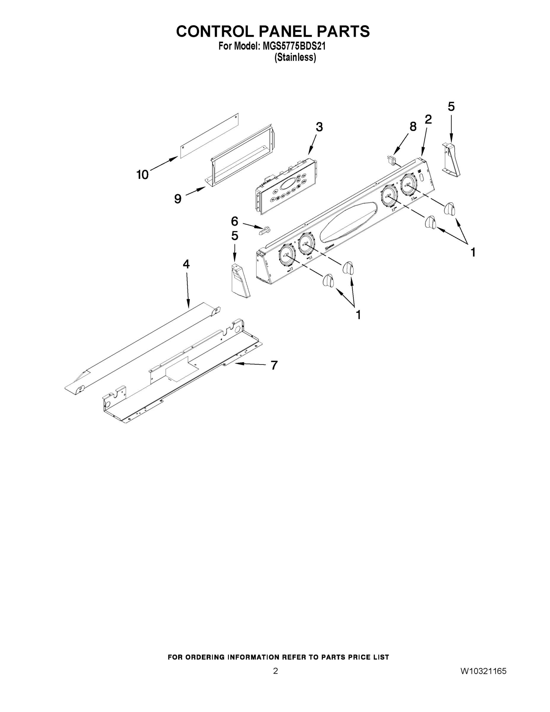 02 - CONTROL PANEL PARTS