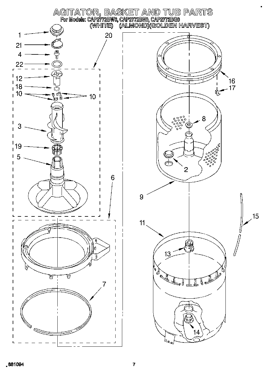 05 - AGITATOR, BASKET AND TUB