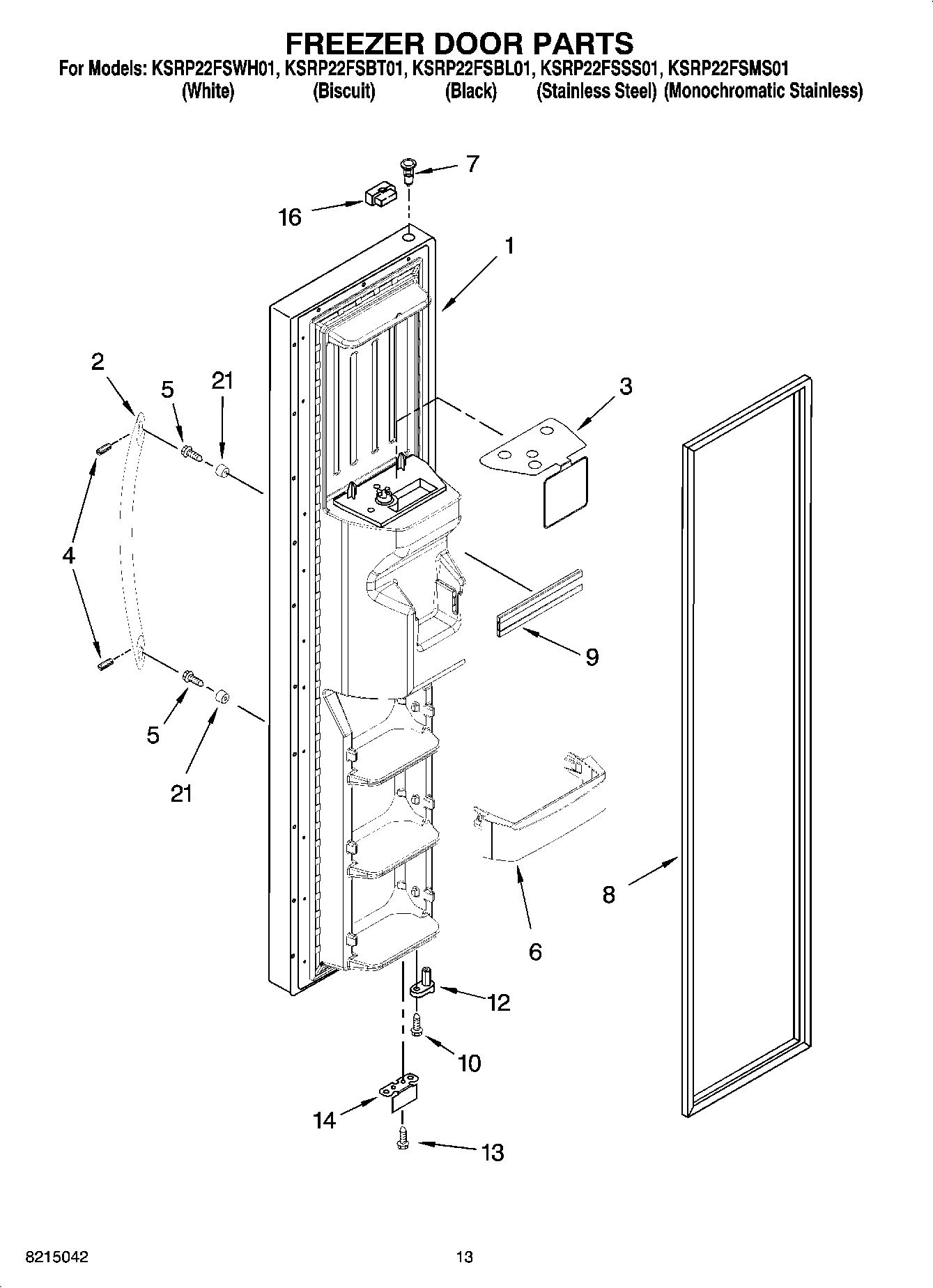 08 - FREEZER DOOR PARTS