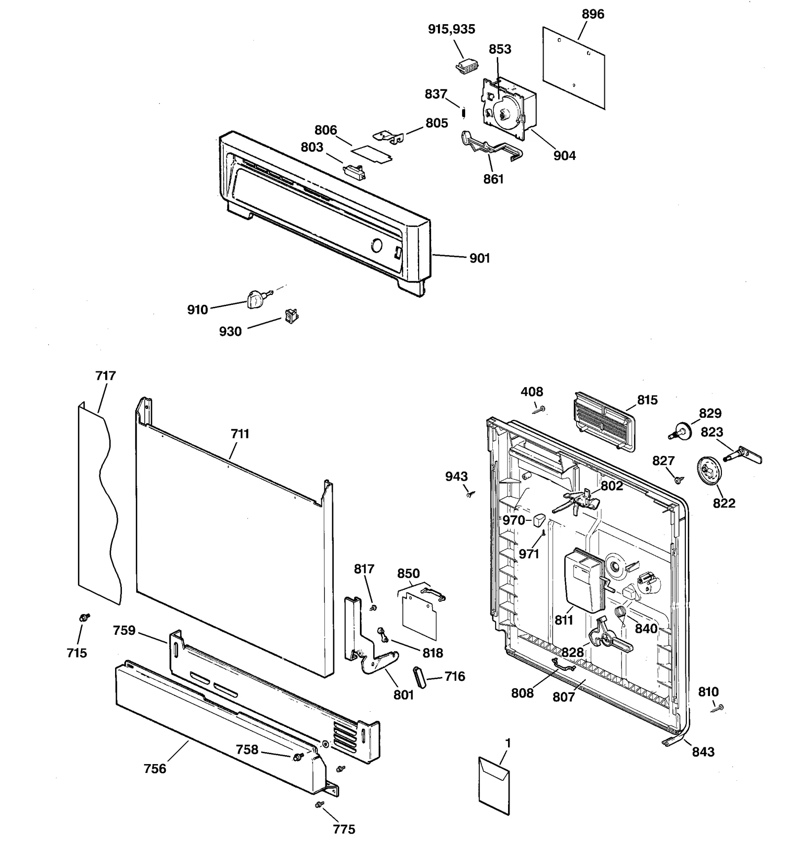 ESCUTCHEON & DOOR ASSEMBLY