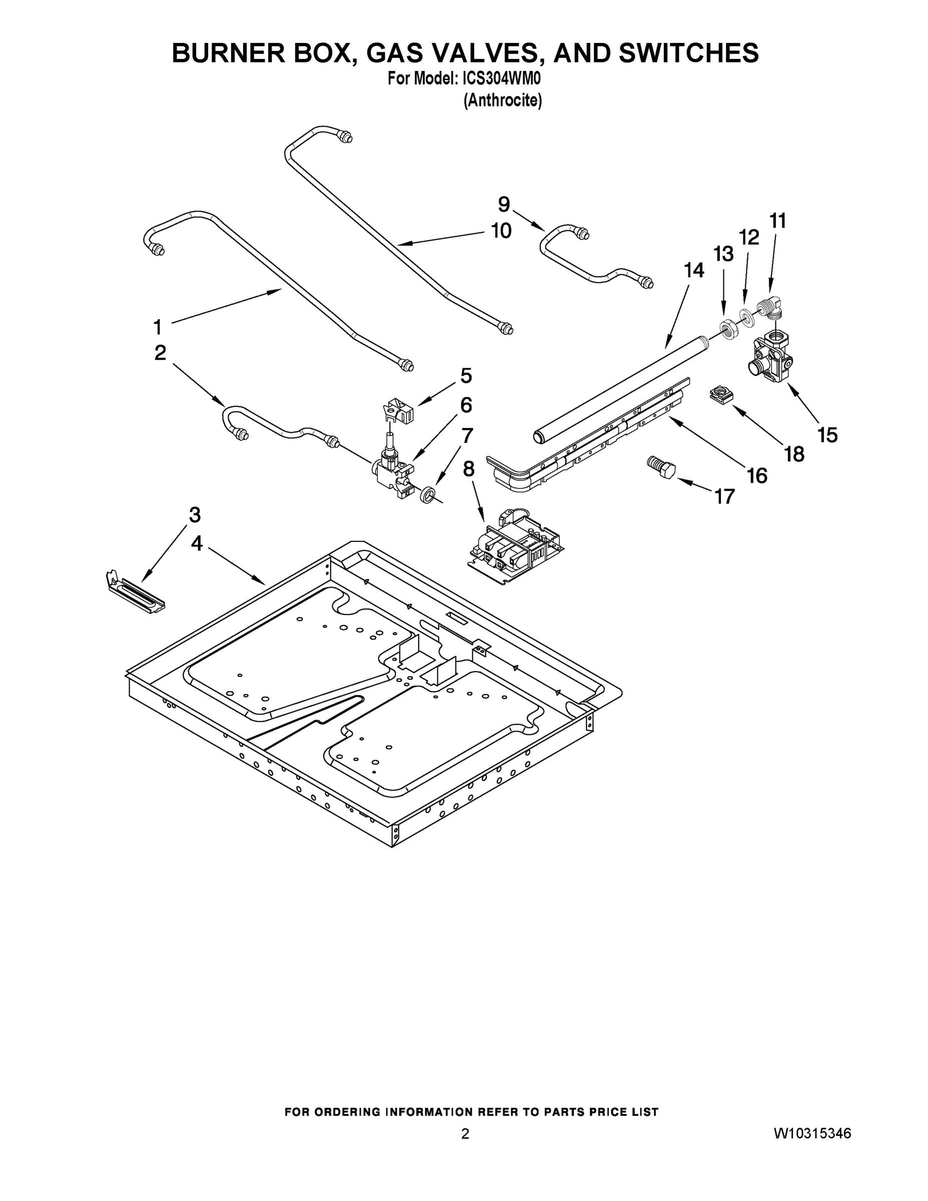 02 - BURNER BOX, GAS VALVES, AND SWITCHES