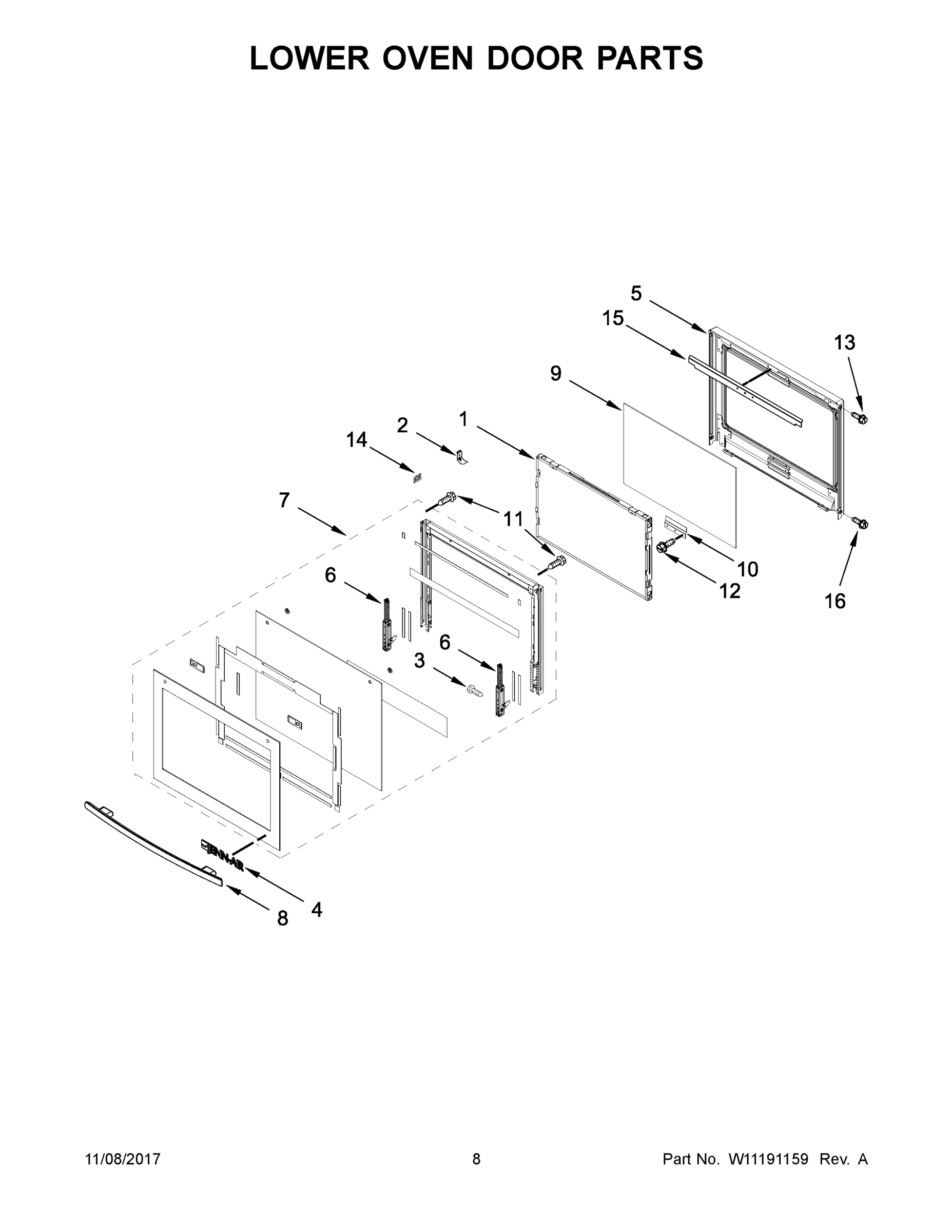 05 - LOWER OVEN DOOR PARTS