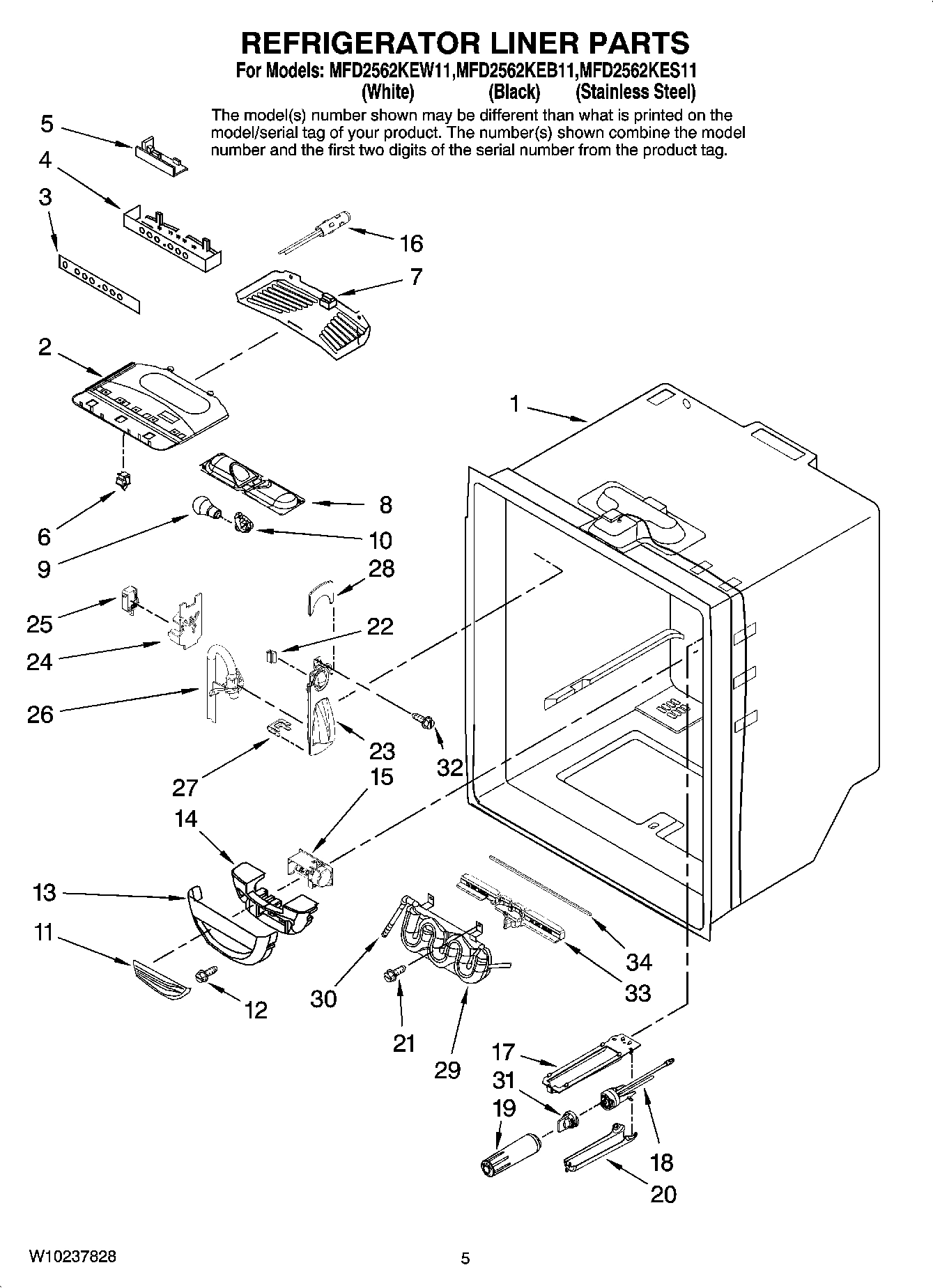 03 - REFRIGERATOR LINER PARTS