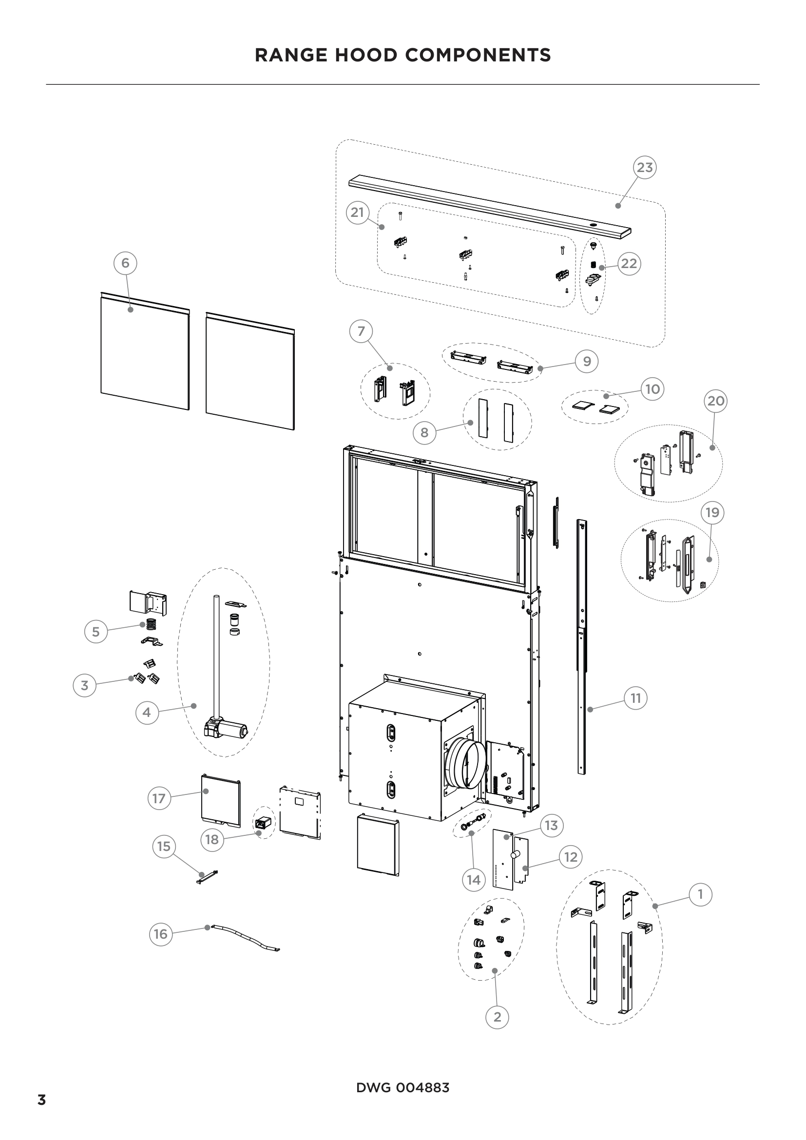 RANGE HOOD COMPONENTS
