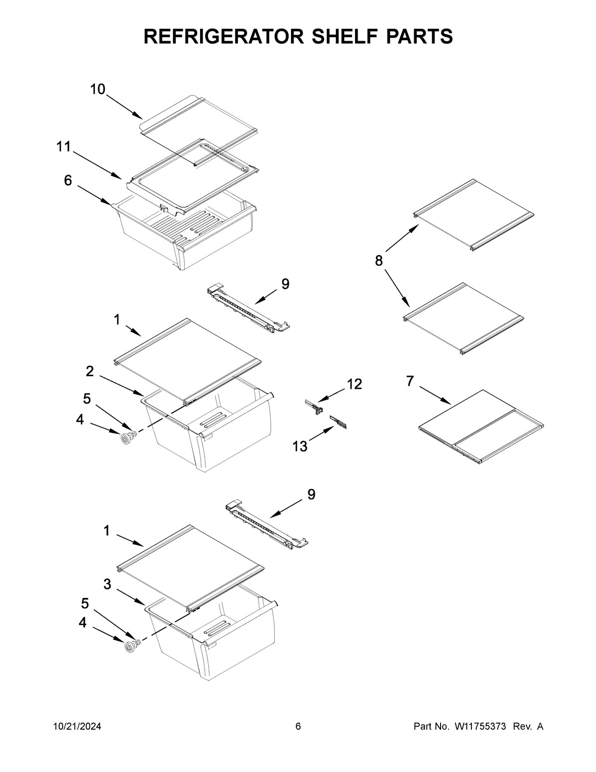 04 - REFRIGERATOR SHELF PARTS