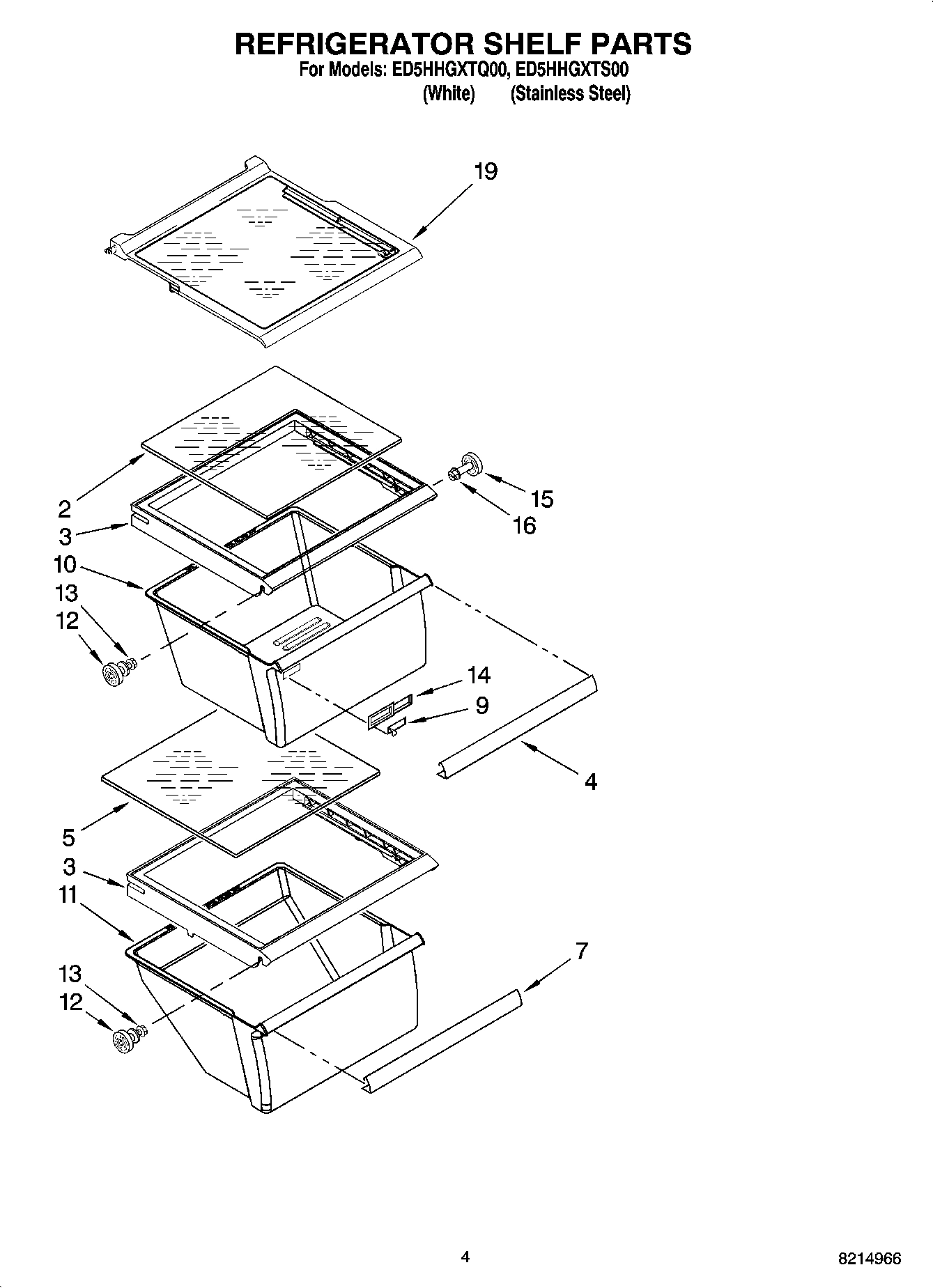 03 - REFRIGERATOR SHELF PARTS
