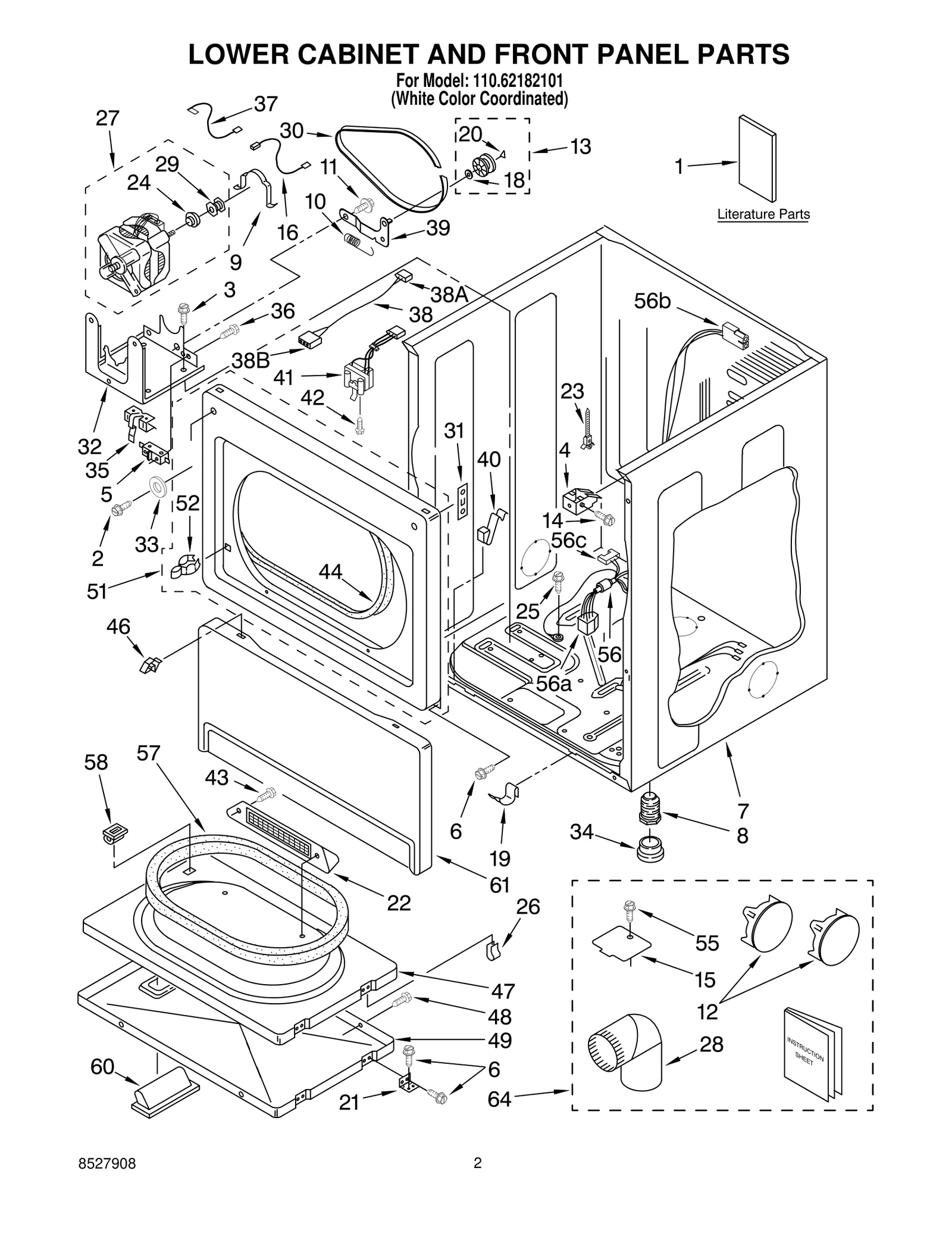 LOWER CABINET AND FRONT PANEL PARTS