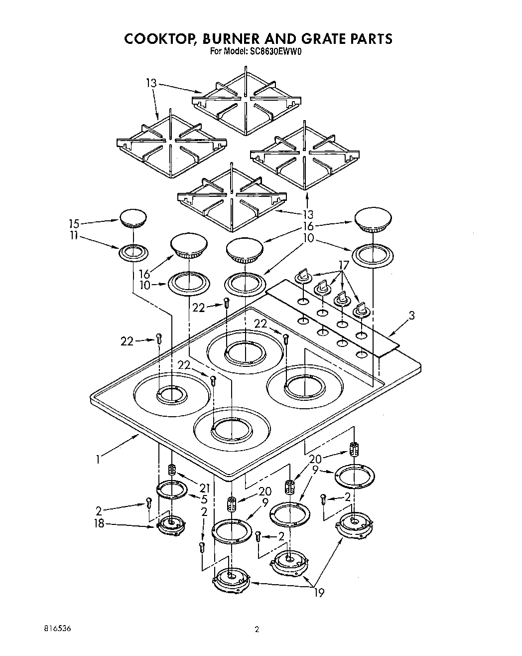 02 - COOKTOP, BURNER AND GRATE