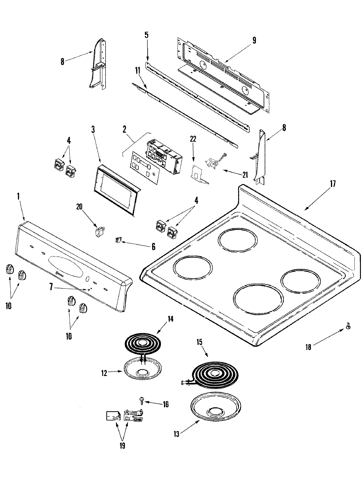02 - CONTROL PANEL/TOP ASSEMBLY