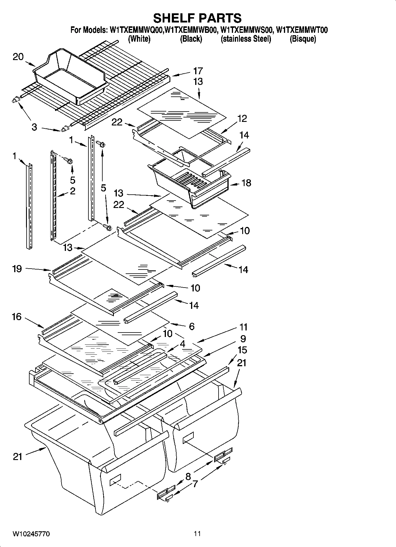 06 - SHELF PARTS, OPTIONAL PARTS (NOT INCLUDED)