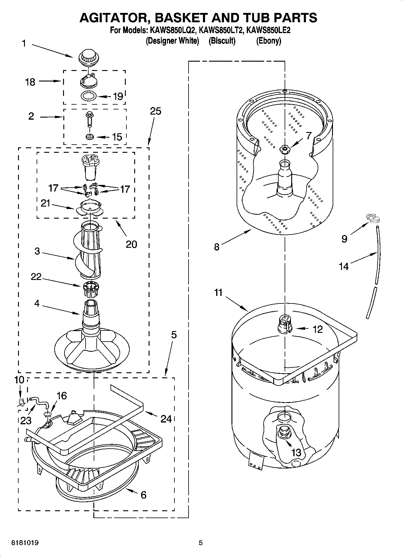 03 - AGITATOR, BASKET AND TUB PARTS