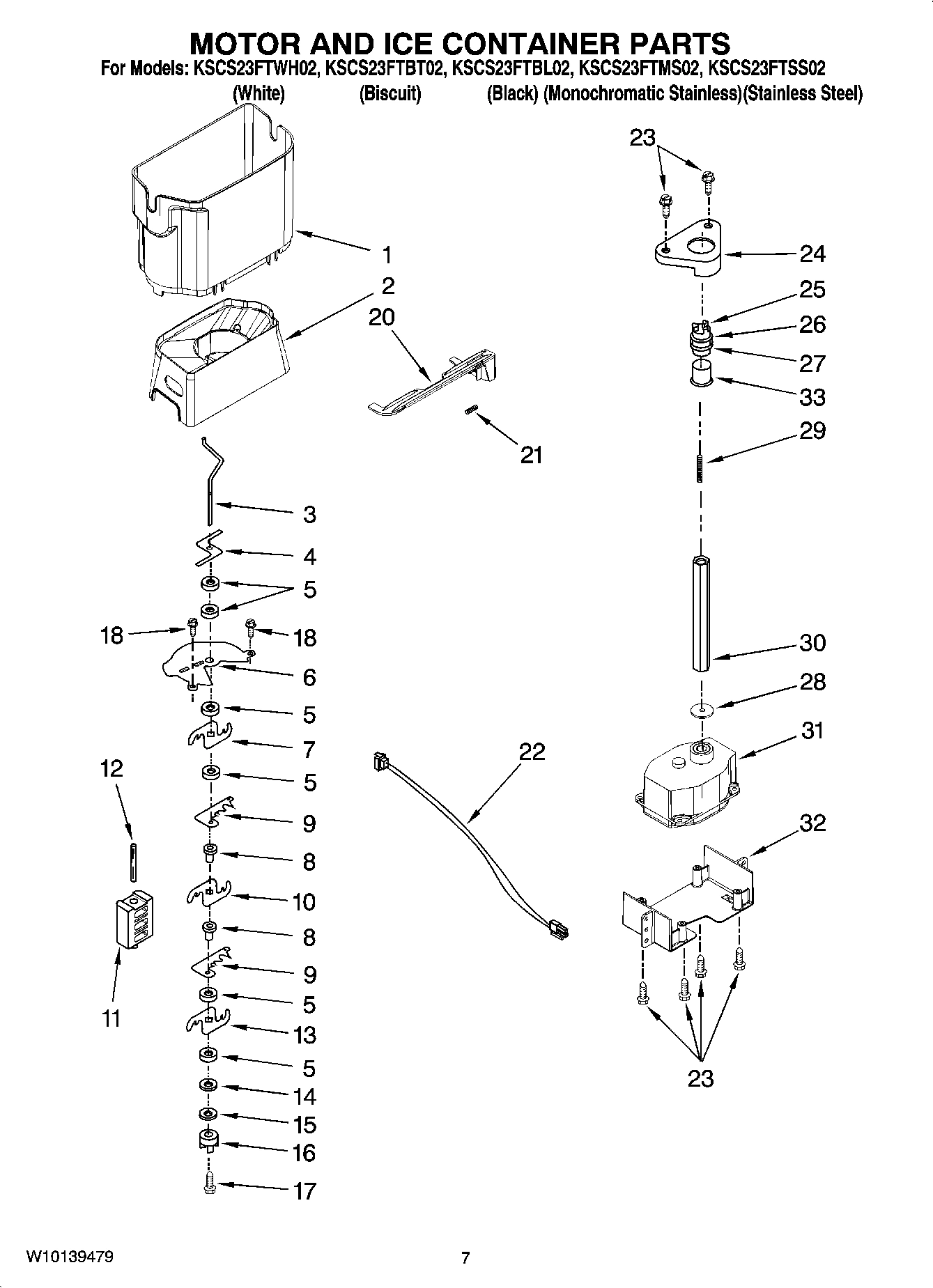 05 - MOTOR AND ICE CONTAINER PARTS