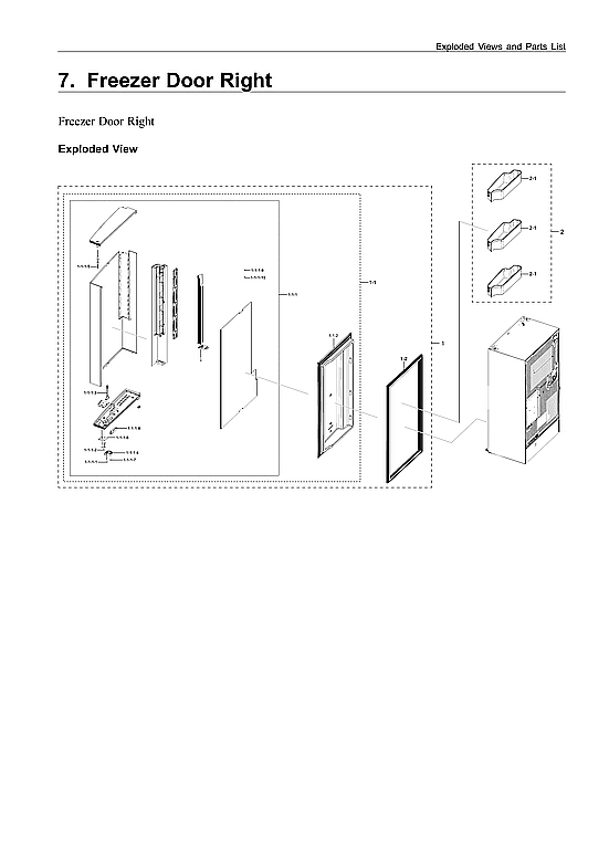 Right Freezer Door Parts