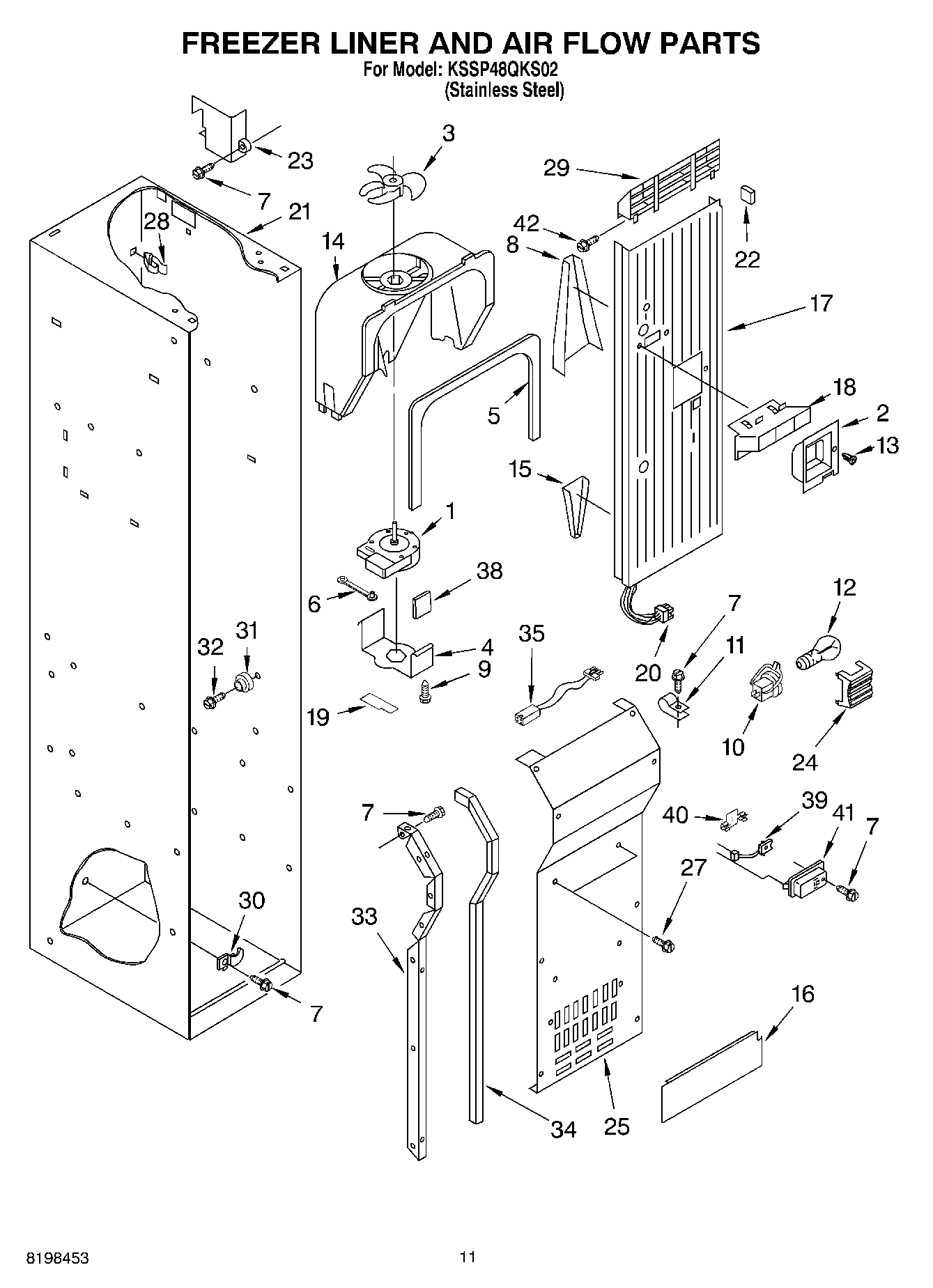 08 - FREEZER LINER AND AIR FLOW PARTS