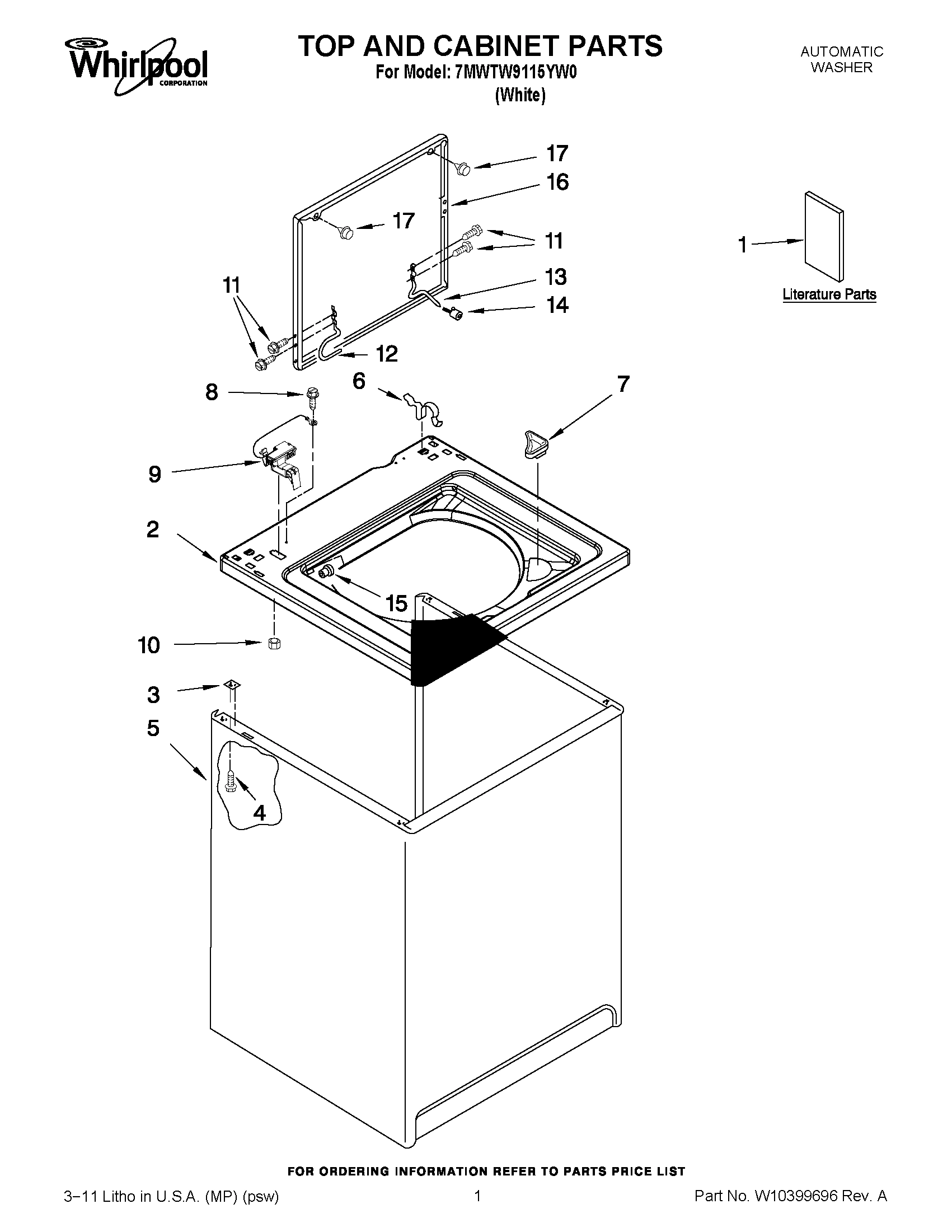 01 - TOP AND CABINET PARTS
