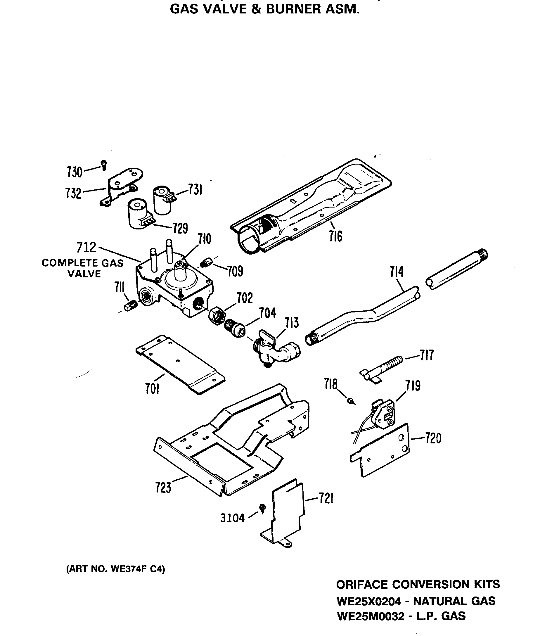 GAS VALVE & BURNER ASM.