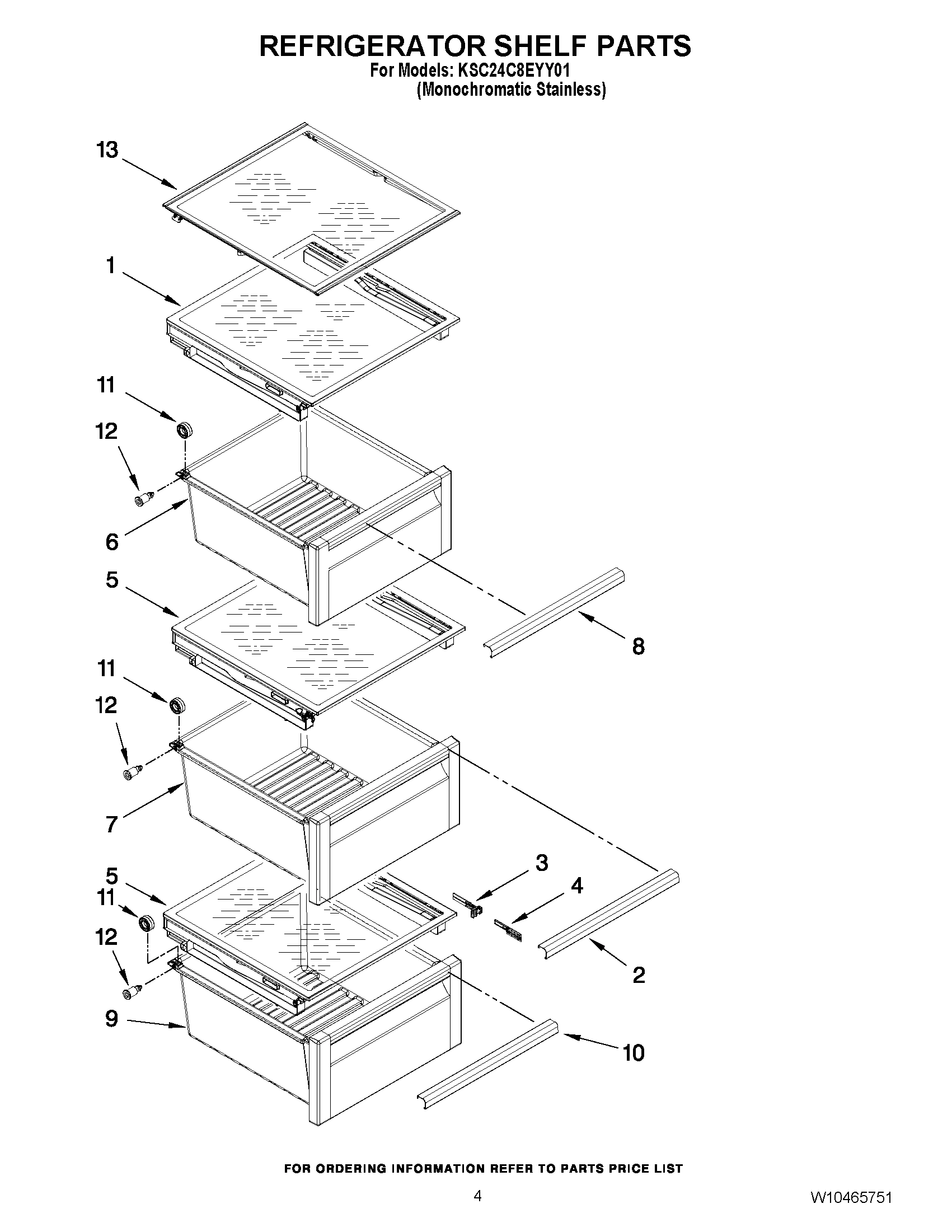03 - REFRIGERATOR SHELF PARTS