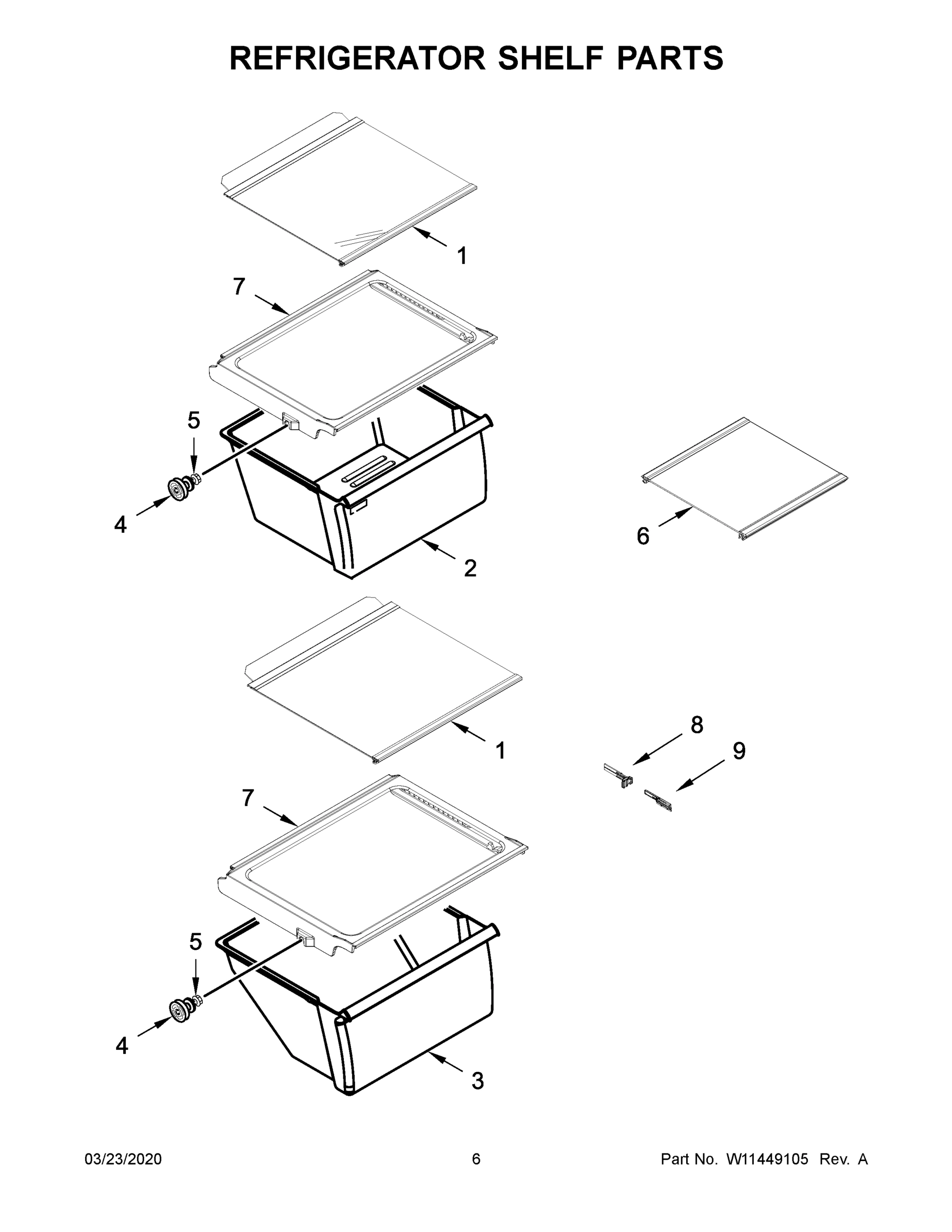 04 - REFRIGERATOR SHELF PARTS