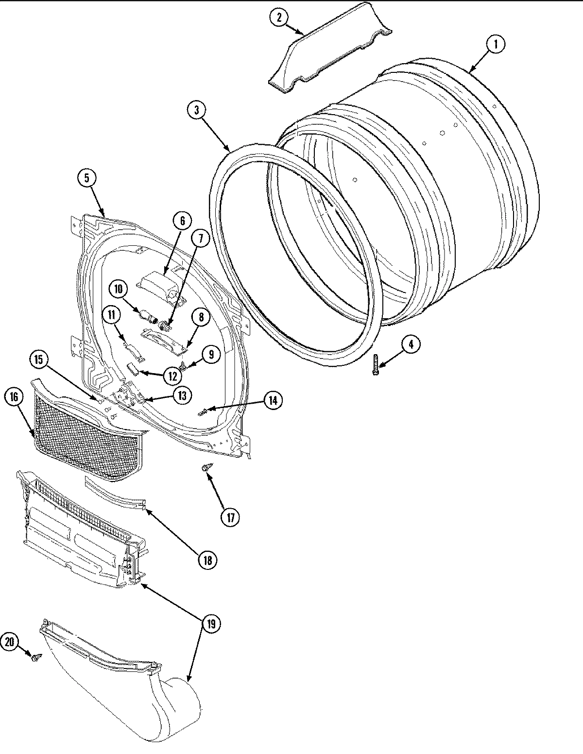 04 - FRONT BULKHEAD, AIR DUCT & DRUM