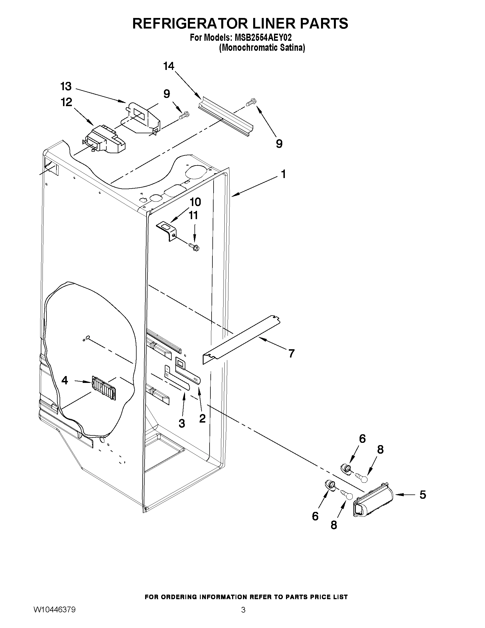 02 - REFRIGERATOR LINER PARTS