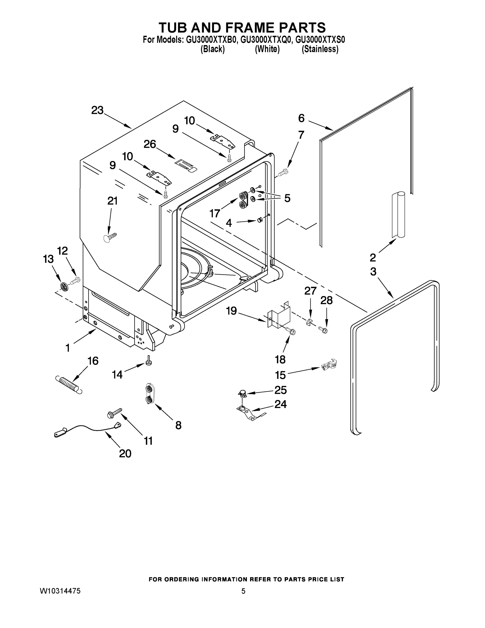 05 - TUB AND FRAME PARTS