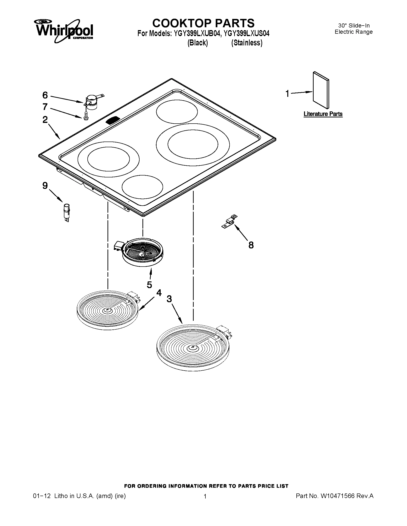 01 - COOKTOP PARTS
