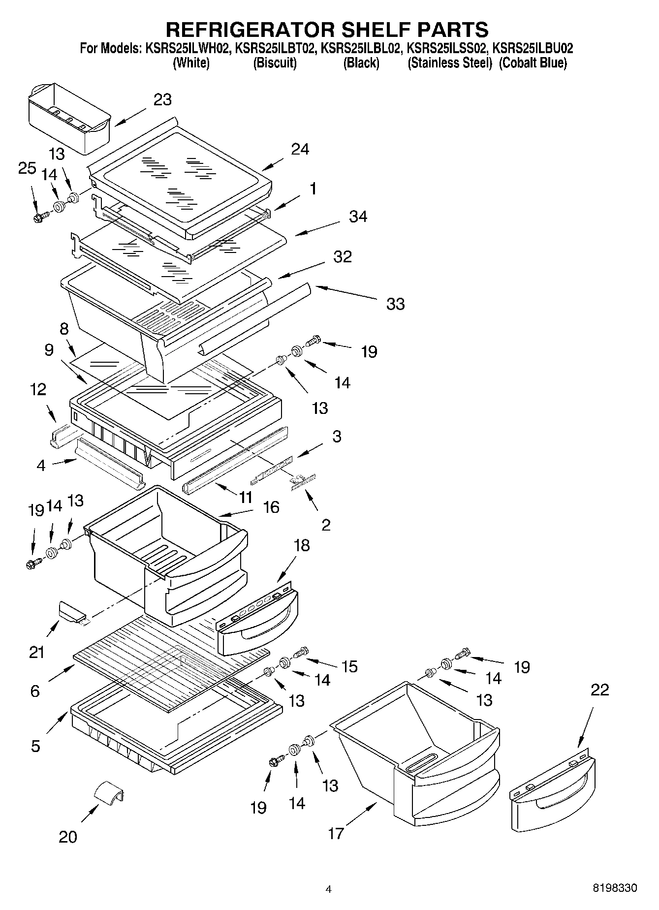 03 - REFRIGERATOR SHELF PARTS