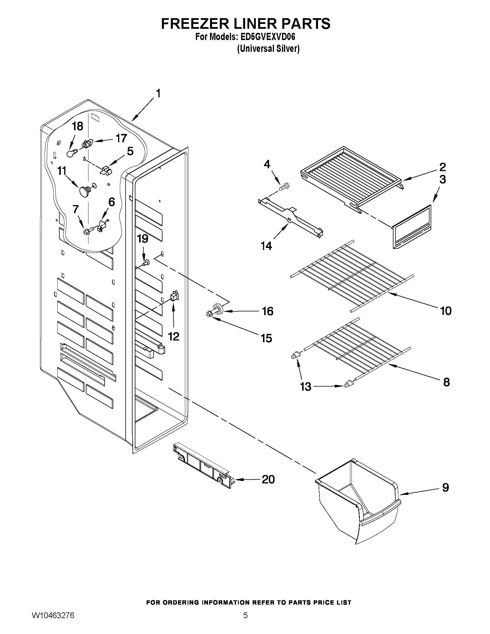 04 - FREEZER LINER PARTS