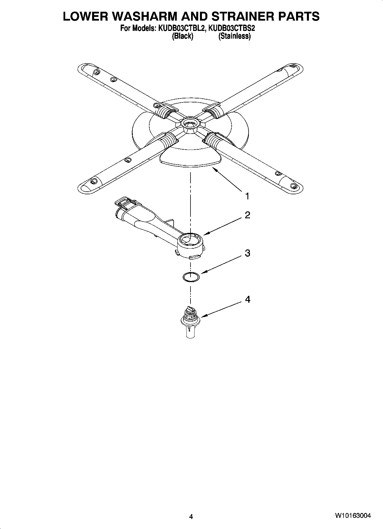 04 - LOWER WASHARM AND STRAINER PARTS